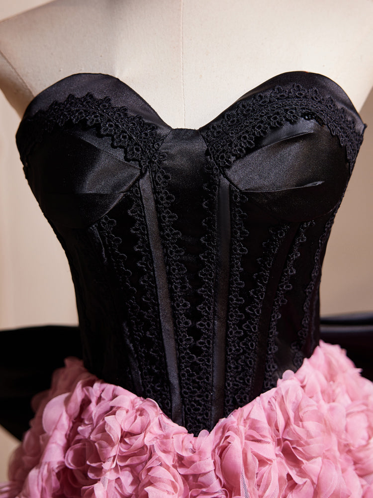 Robe de bal Col Cœur Mi-longue en Tulle avec Noeud de Papillon