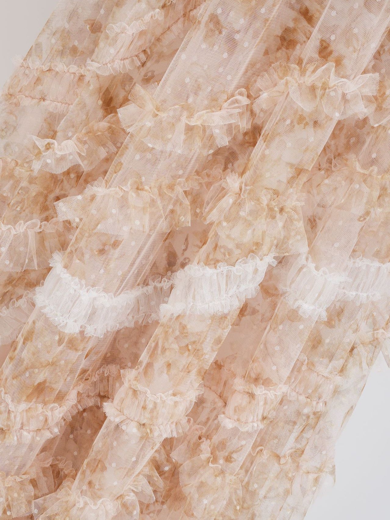 Robe Trapèze Col Rond Manches 3/4 Robe de Soirée en Abricot