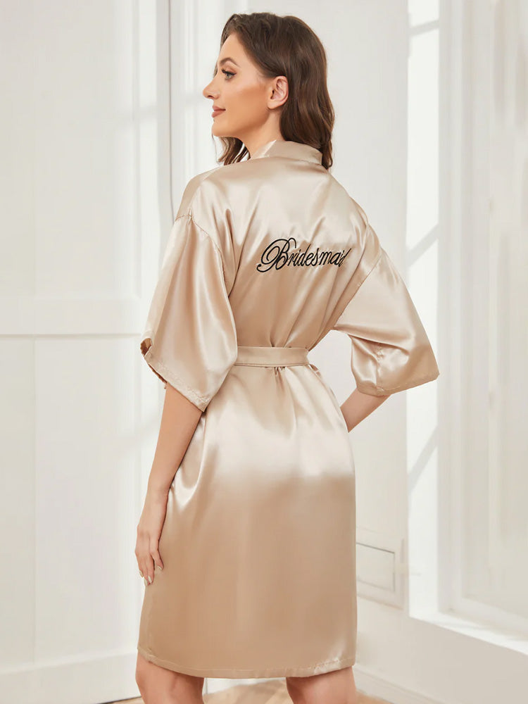 Robe de Nuit Champagne en Satin pour Mariée