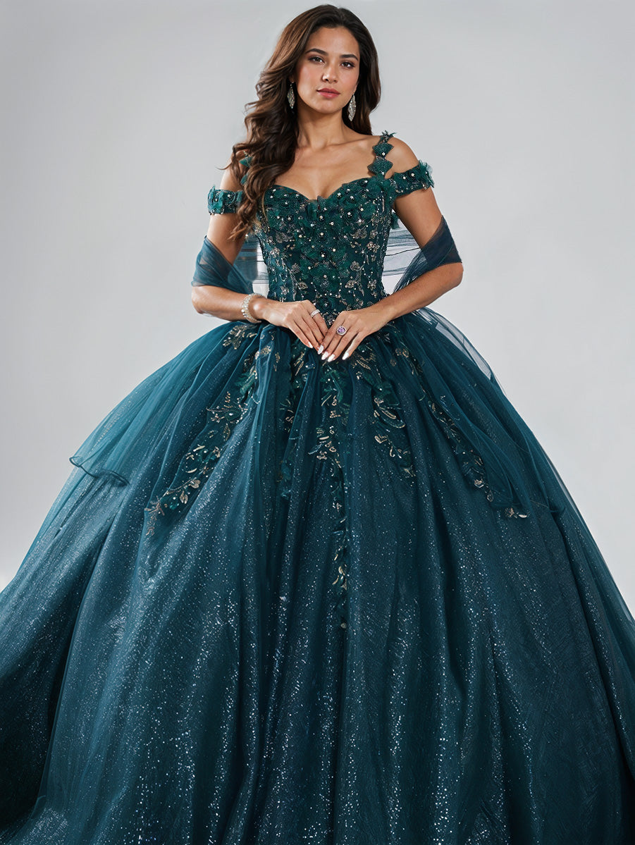 Princesse Accueil Froid Robe de Quinceanera en dentelle