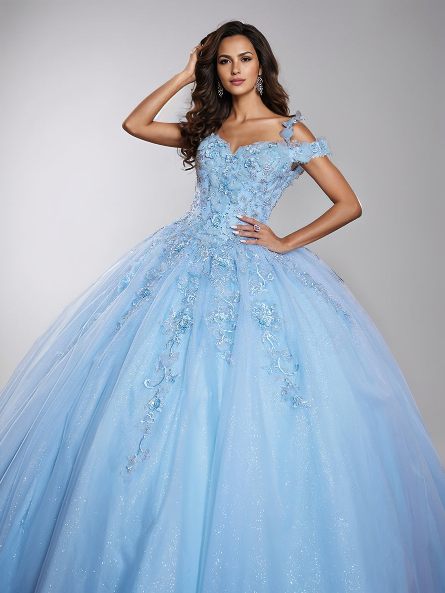 Accueil Froid Princesse Robe de Quinceanera en Dentelle et Tulle