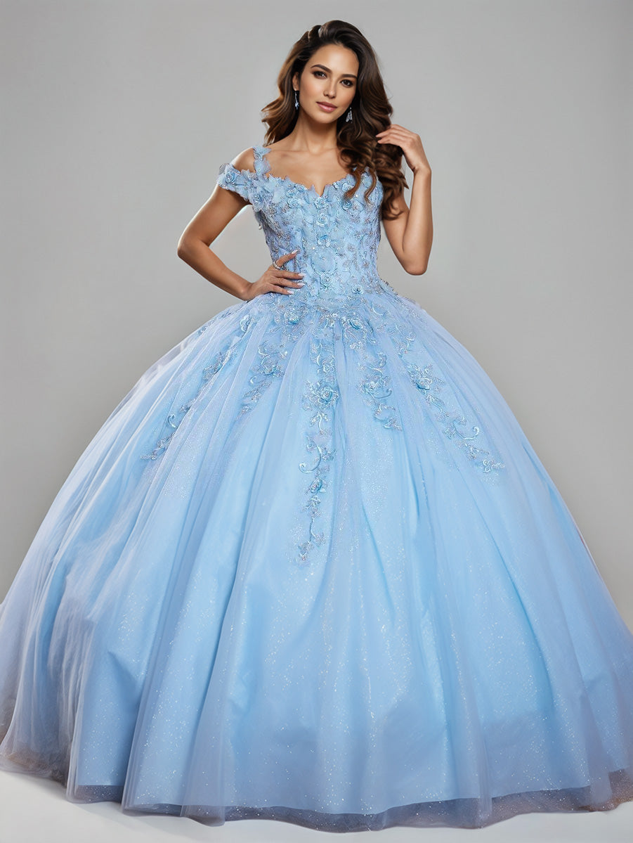 Accueil Froid Princesse Robe de Quinceanera en Dentelle et Tulle
