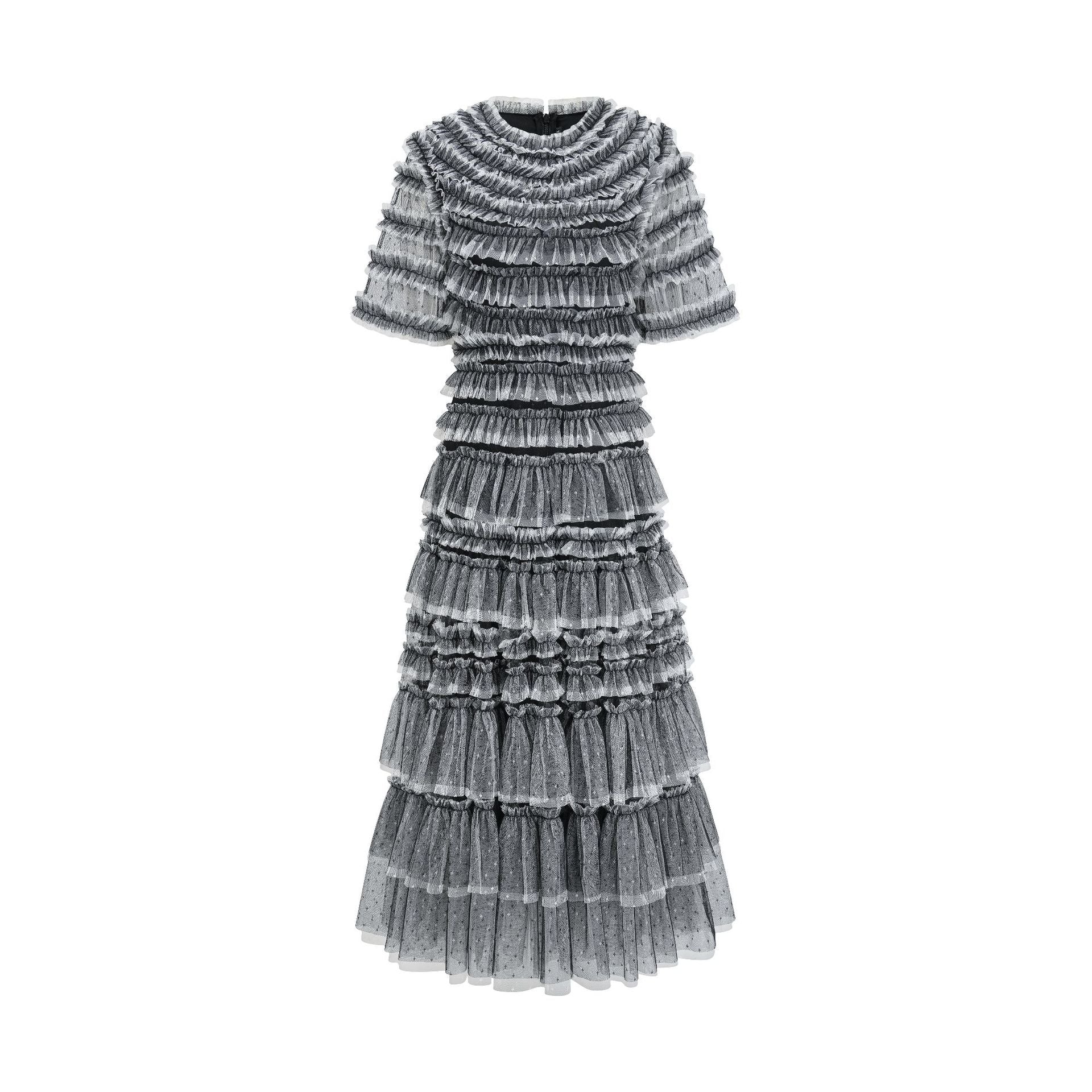 Robe Trapèze Col Rond Demi-Manches Robe de Soirée