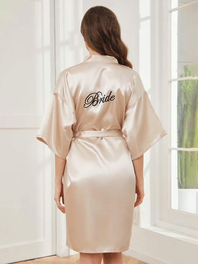 Robe de Nuit en Satin Champagne pour Mariée
