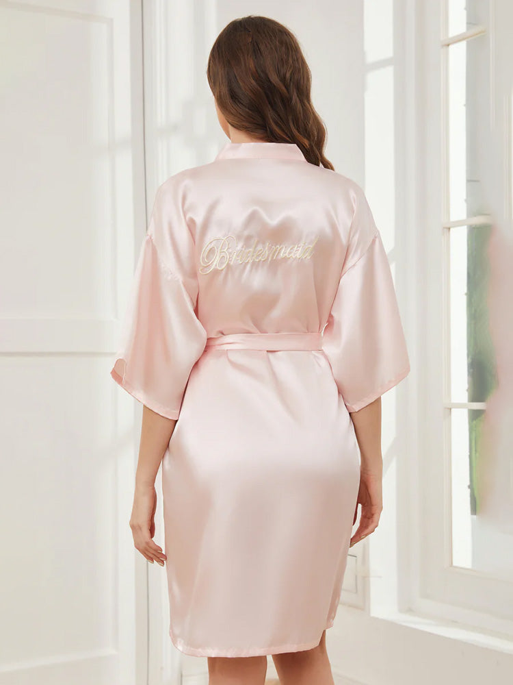 Robe de Nuit Rose en Satin pour Mariée