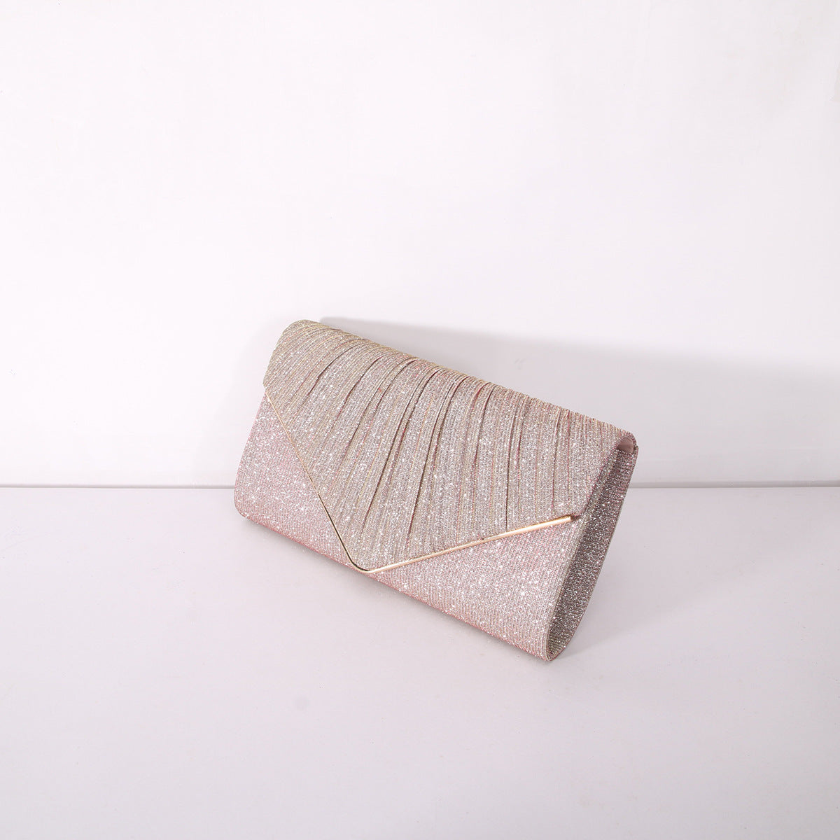 Pochette enveloppante à rayures et paillettes