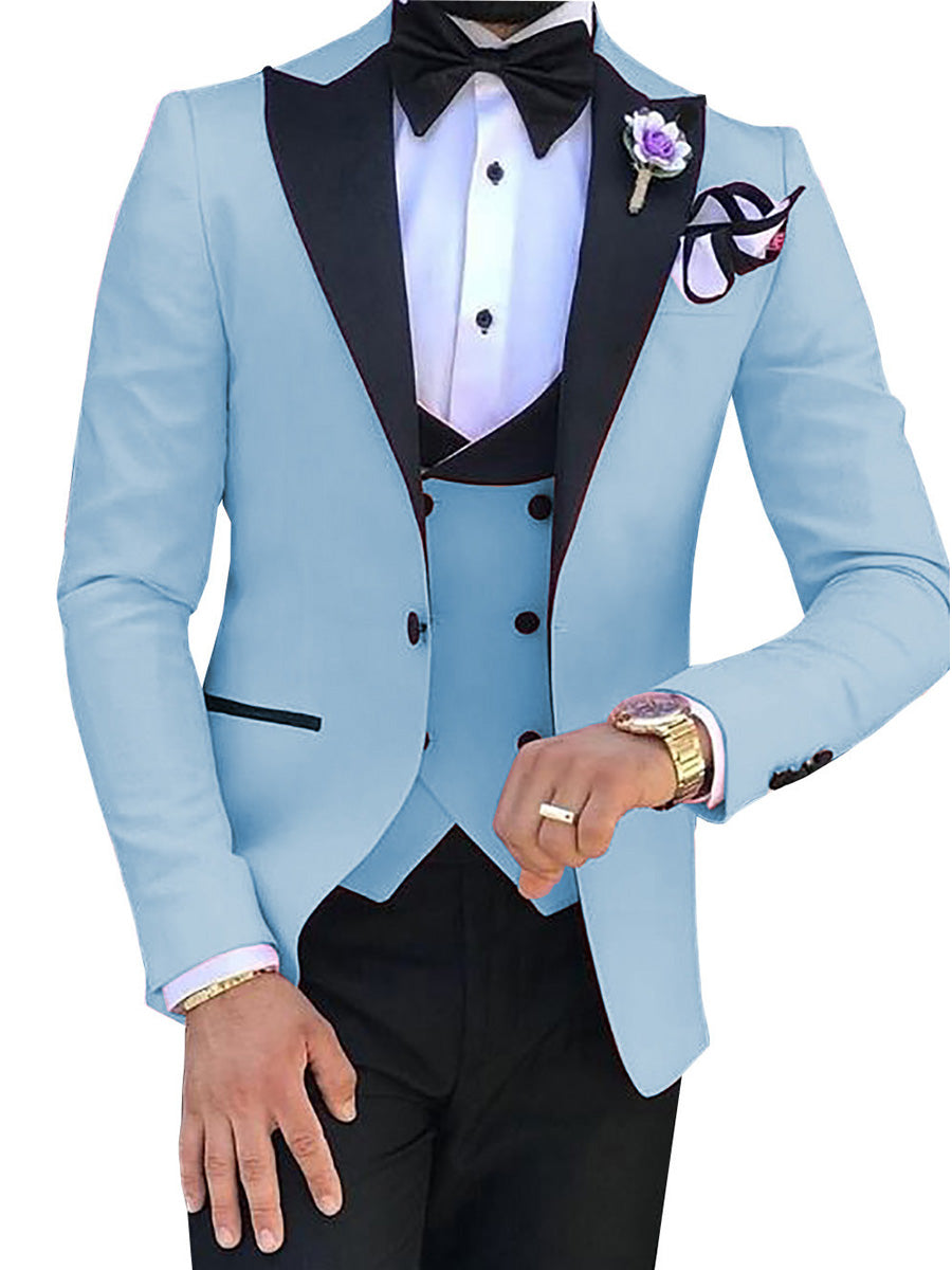 Costume Homme en BLEU_CIEL 3 Pièces Tenue de Cérémonie et de Réception Élégante
