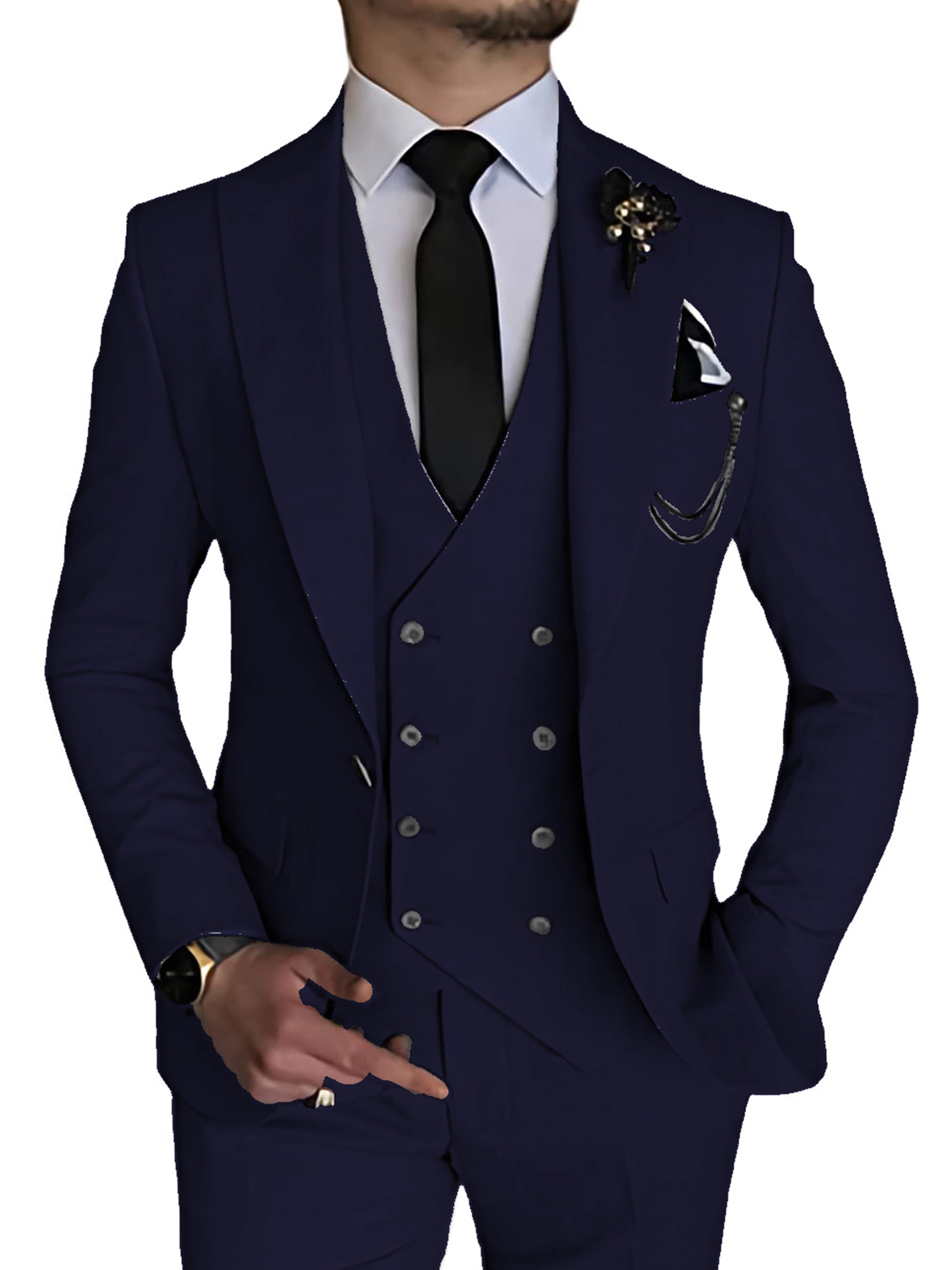 3 Pièces Costumes Hommes Gilet Costume Mariage