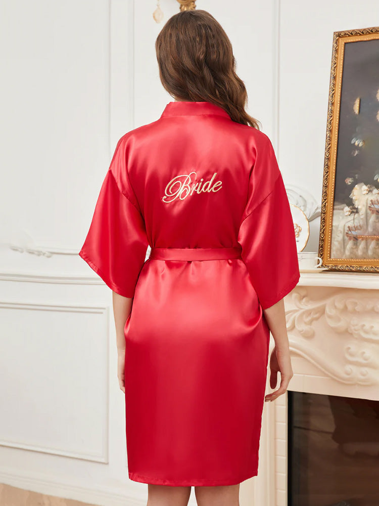 Robe de Nuit en Satin Rouge pour Mariée