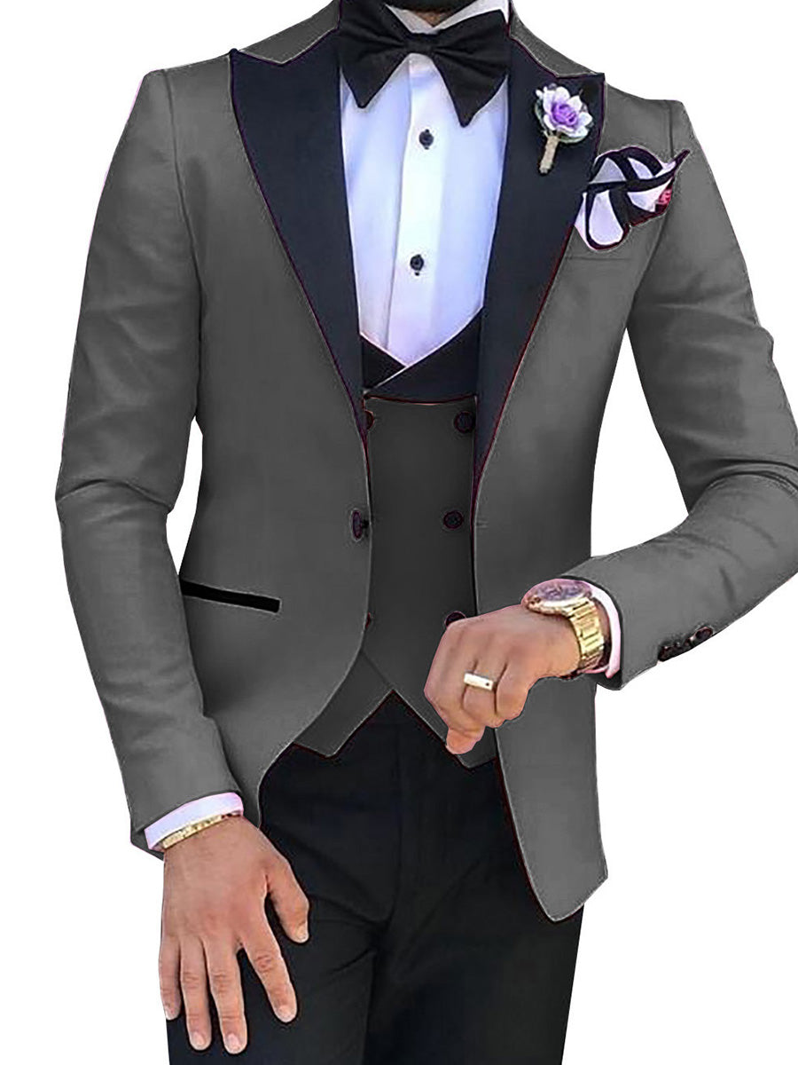 Costume Homme en GRIS_ACIER 3 Pièces Tenue de Cérémonie et de Réception Élégante