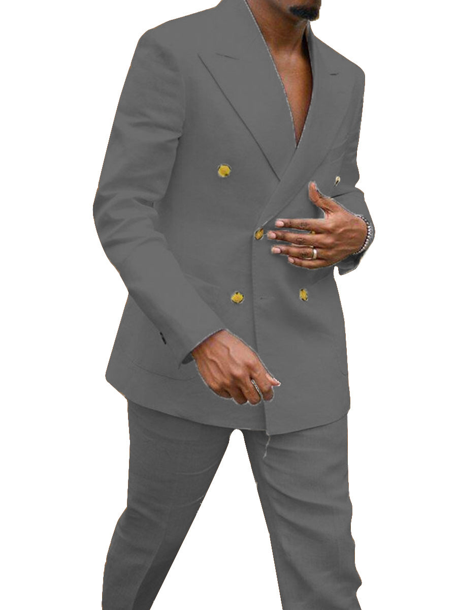 Costume Bureau Décontracté Homme 2 Pièces en GRIS_ACIER Élégance et Confort au Quotidien