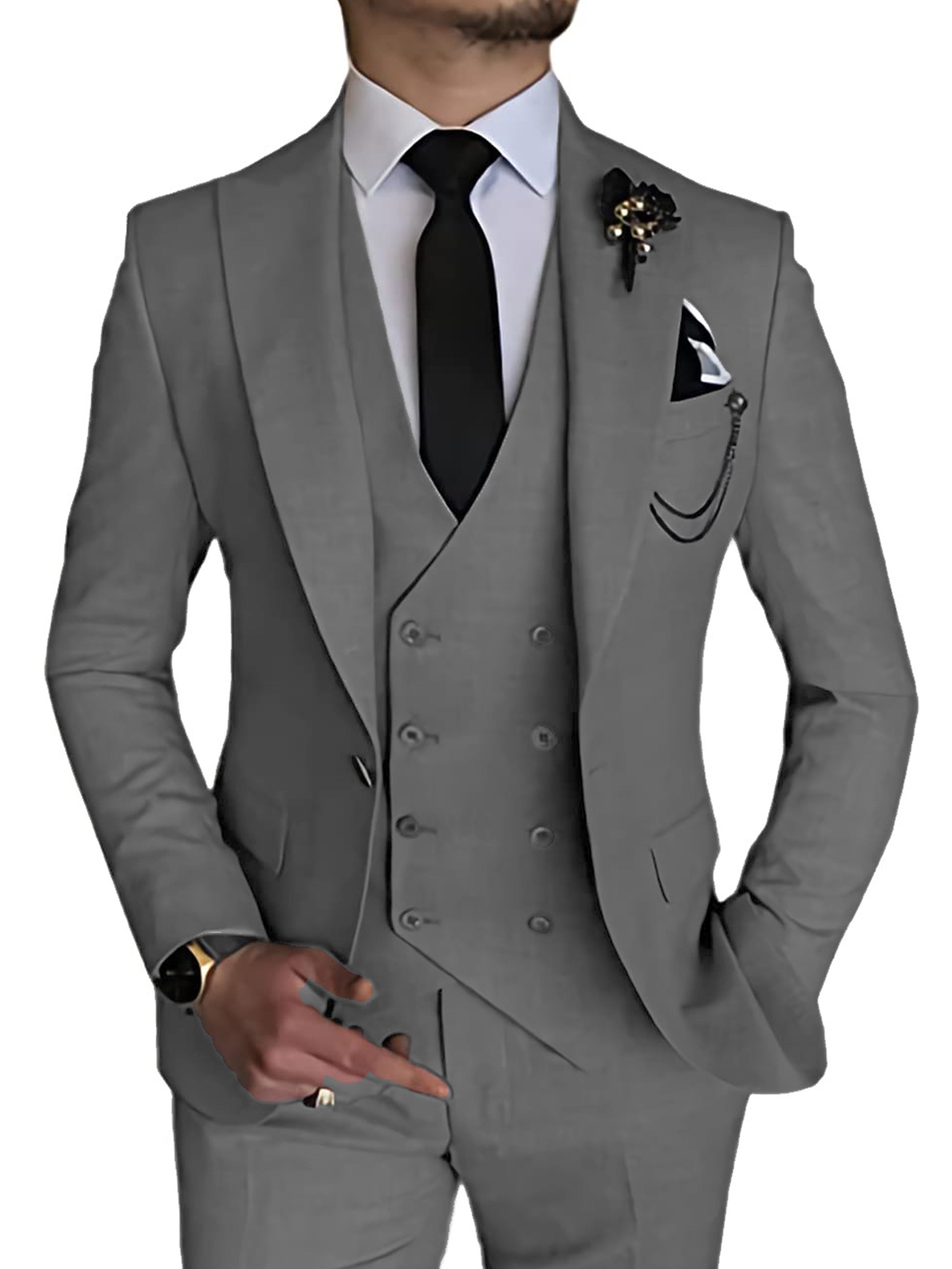 3 Pièces Costumes Hommes Gilet Costume Mariage