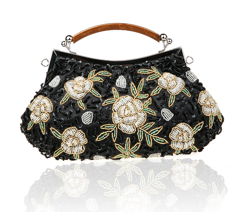 Sac de soirée élégant en perles brodées à la main