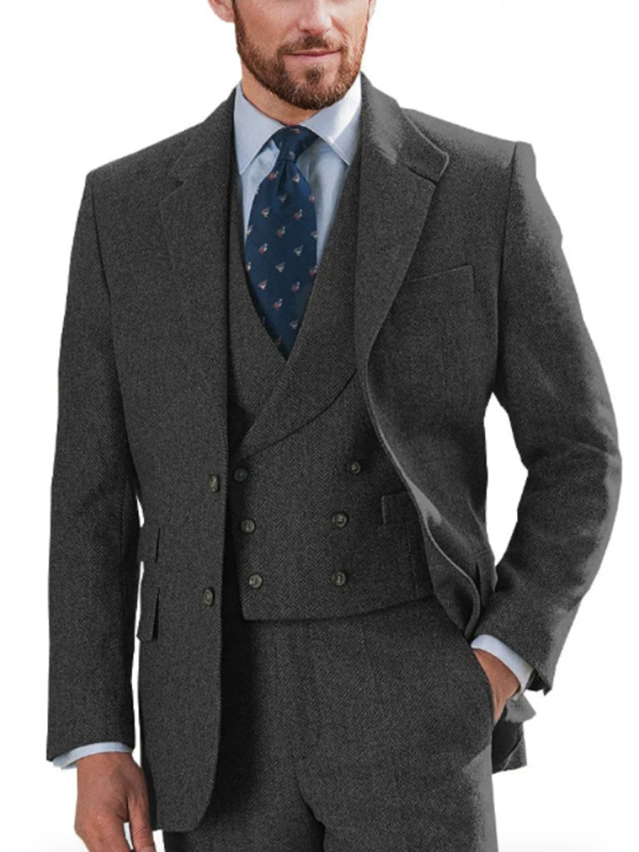 Costume Homme 3 Pièces en NOIR Nouvelle Collection à Coupe Slim pour Affaires Réception et Marié