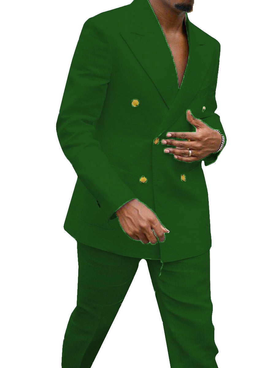 Costume Bureau Décontracté Homme 2 Pièces en VERT Élégance et Confort au Quotidien