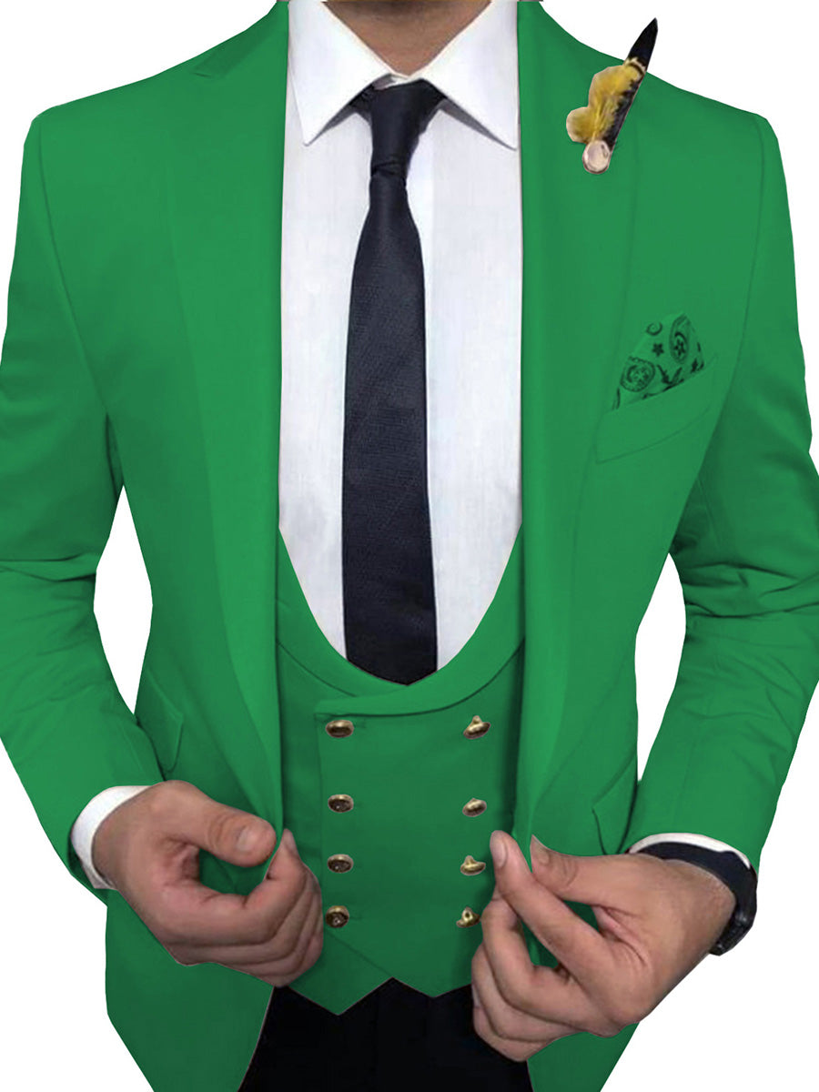 Costume Homme 3 Pièces en VERT pour Marié Tenue de Cérémonie Élégante