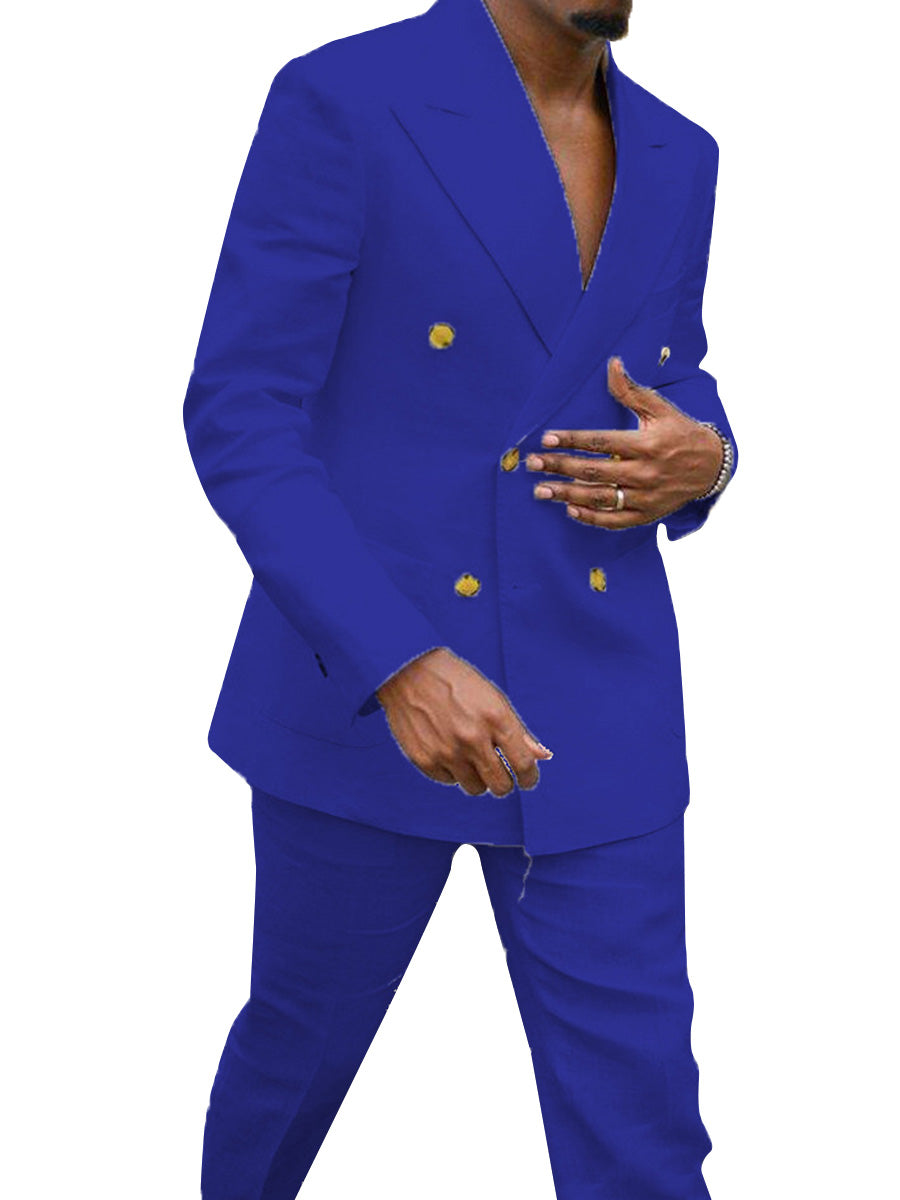 Costume Bureau Décontracté Homme 2 Pièces en BLEU_ROYALE Élégance et Confort au Quotidien