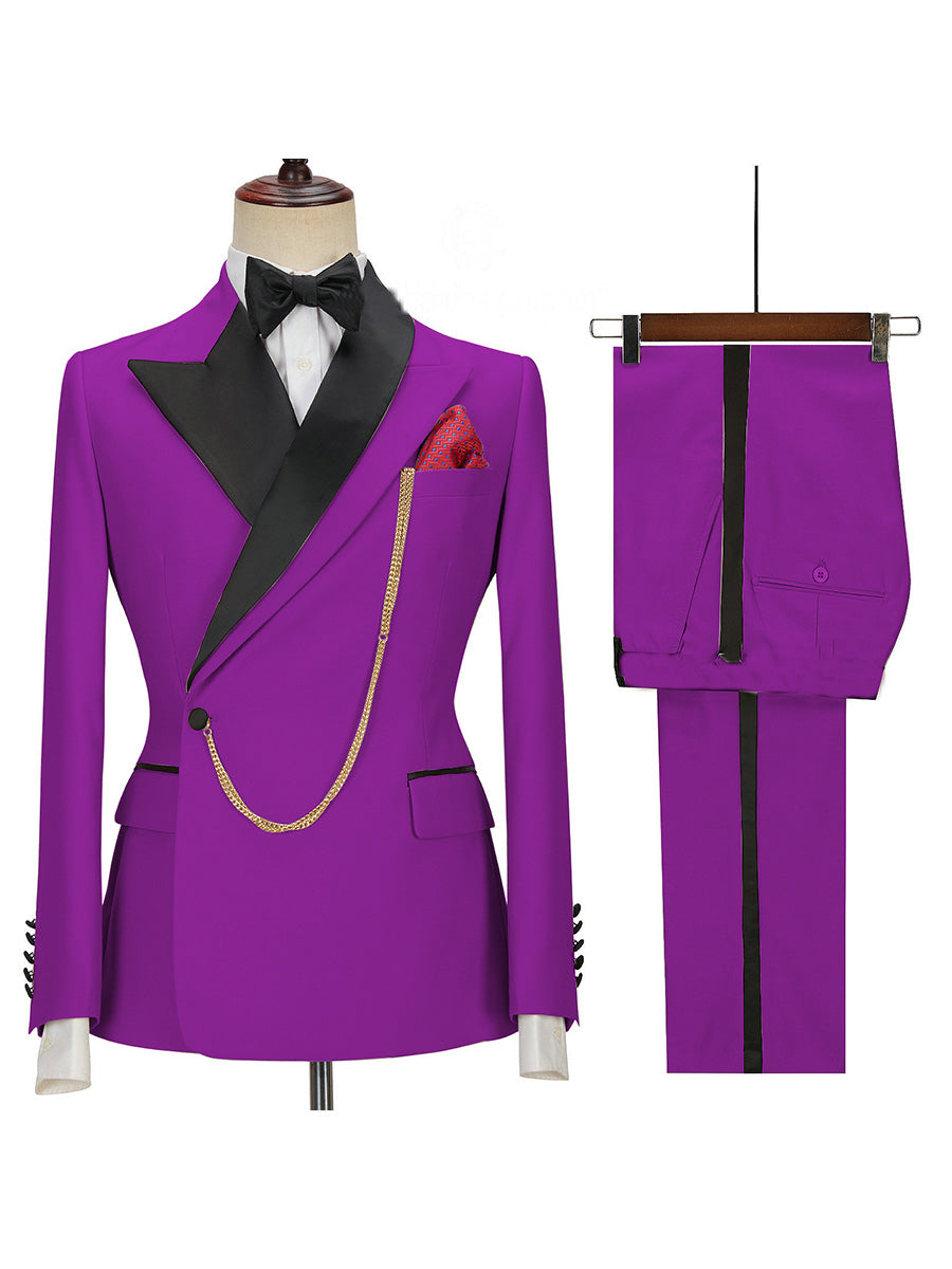 Costume Homme 2 Pièces En RAISIN Polyvalence Élégante pour un Style Affaires et Décontracté Coupe Affinante