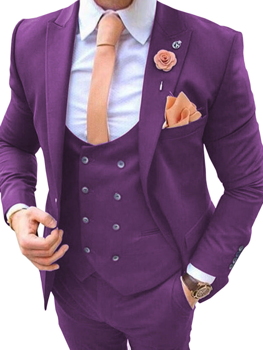 Costume Homme 3 Pièces Raisin Tenue Polyvalente pour un Style Affaires et Cérémonie Élégant