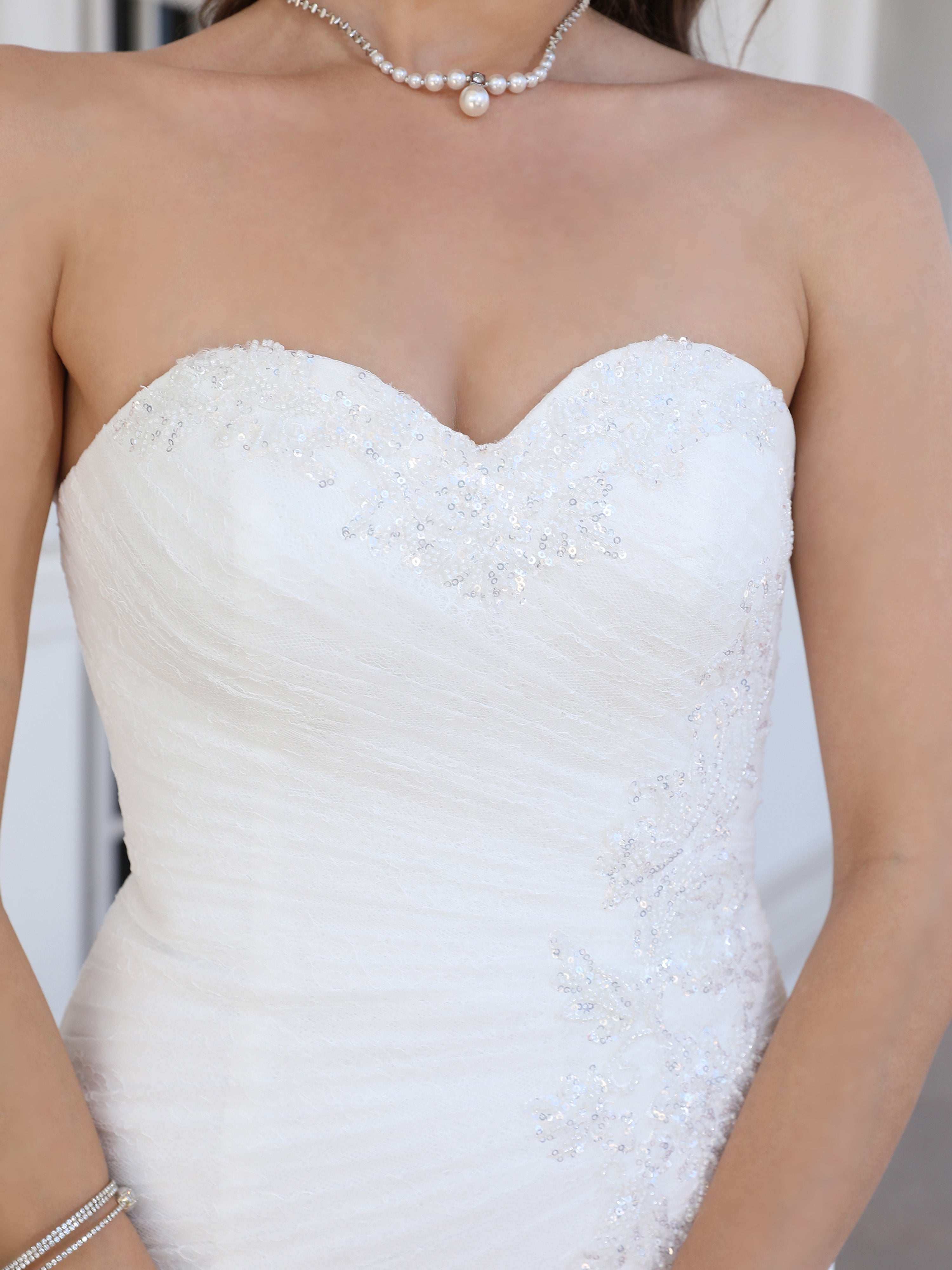 Cache Cœur Dentelle&Tulle Robe de Mariage Trompette/Sirène avec Traîne de balayage / pinceau