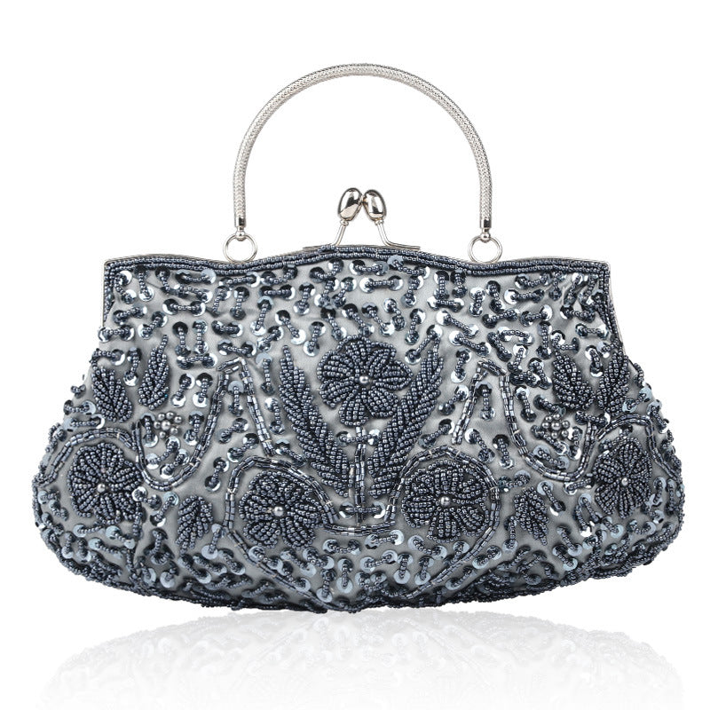 Sac de soirée vintage en broderie perlée fait à la main