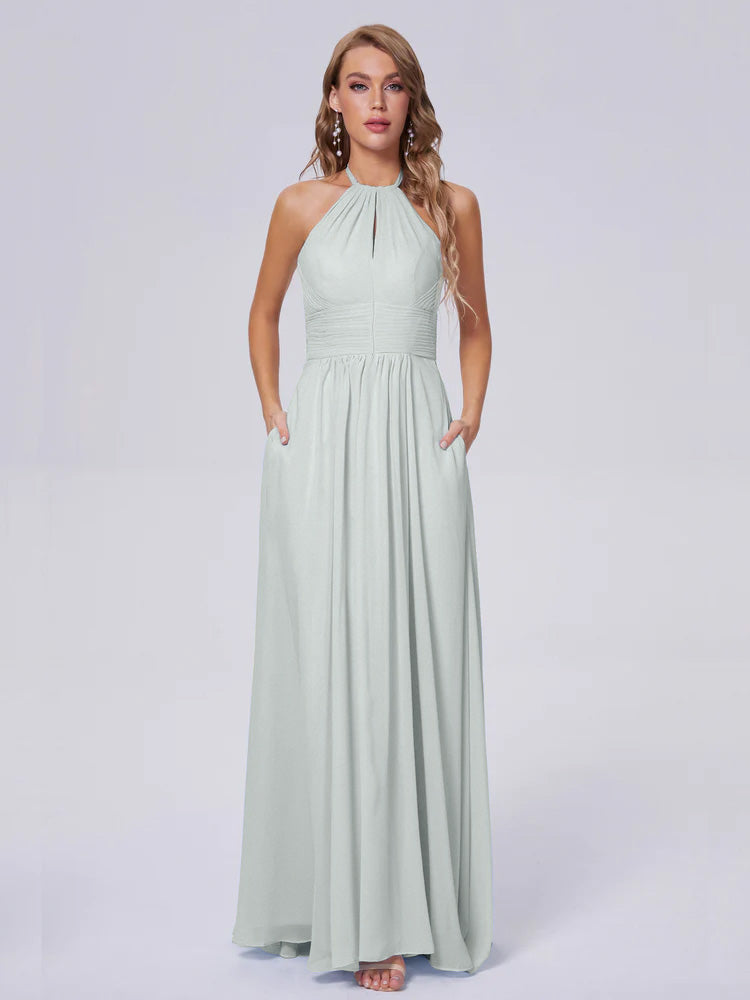 Robe Demoiselle D Honneur Vert Celadon Adaline Impressionnante Licou Mousseline Robes Demoiselle D'Honneur