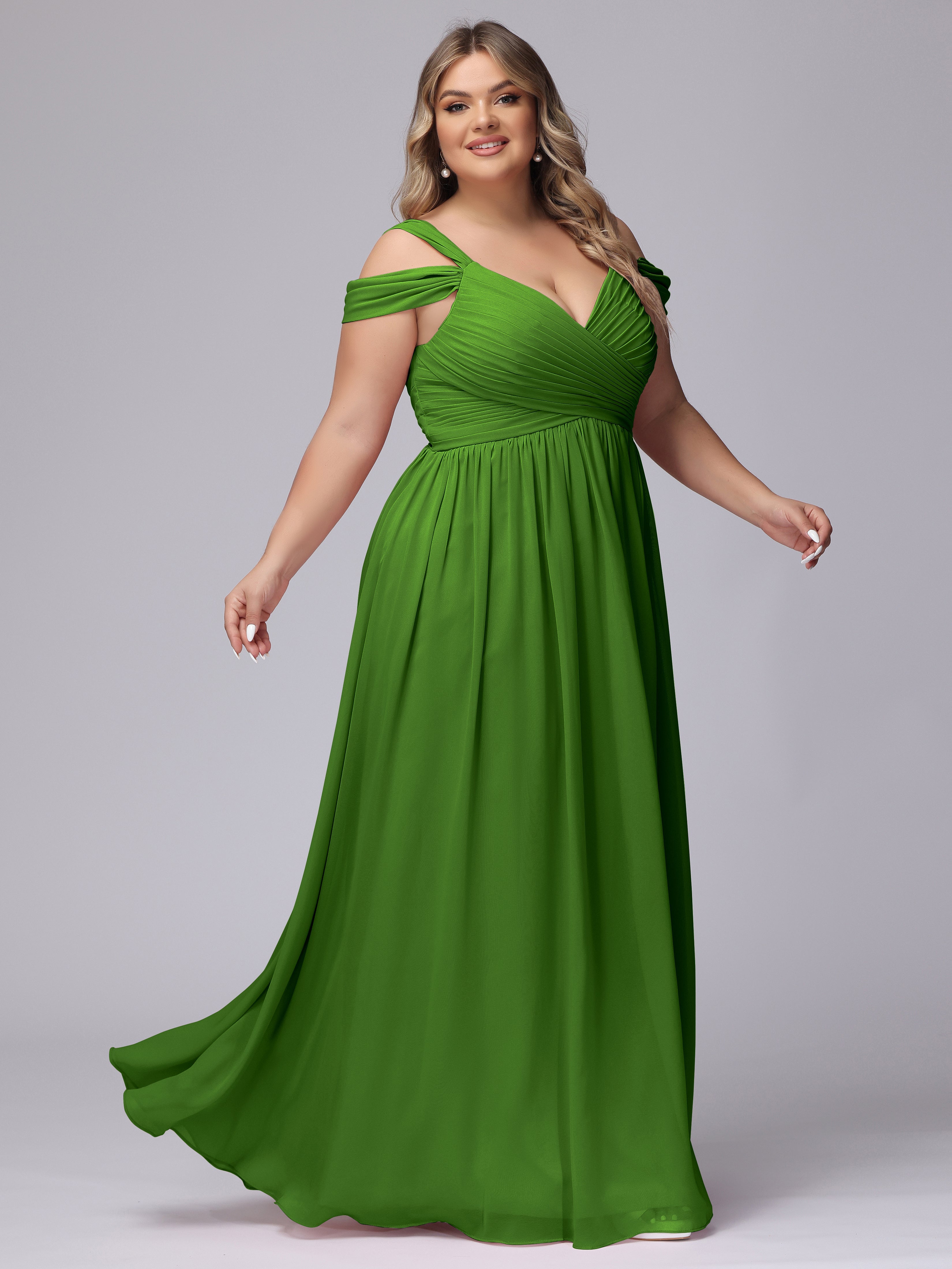 Robes De Demoiselle D'Honneur Mousse Fendue Col V Dos En V Mousseline Robes Demoiselle D'Honneur Grande Taille