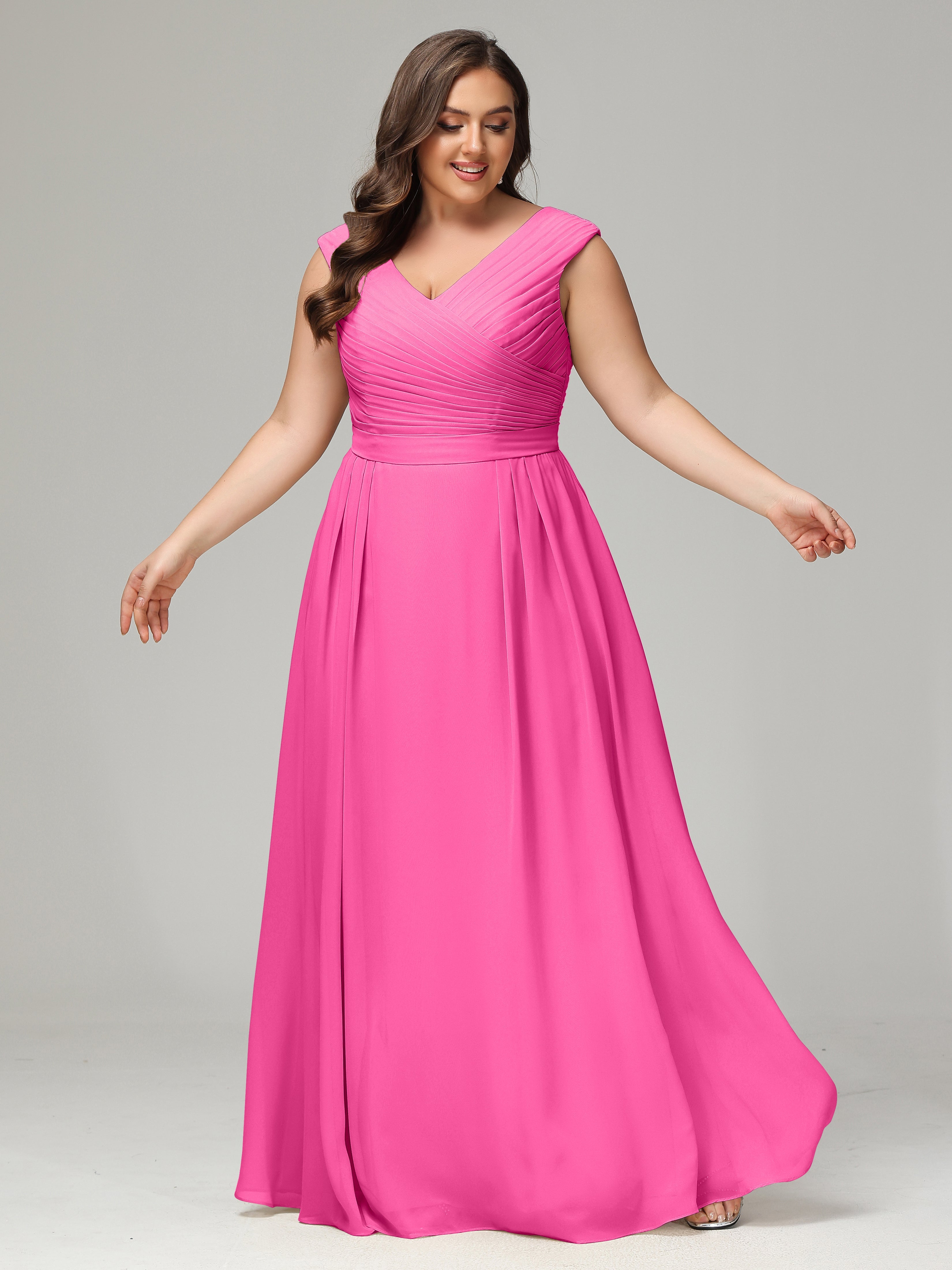 Robe Demoiselle D Honneur Azalée Dos En V Mousseline Robe De Demoiselle D'Honneur Grande Taille