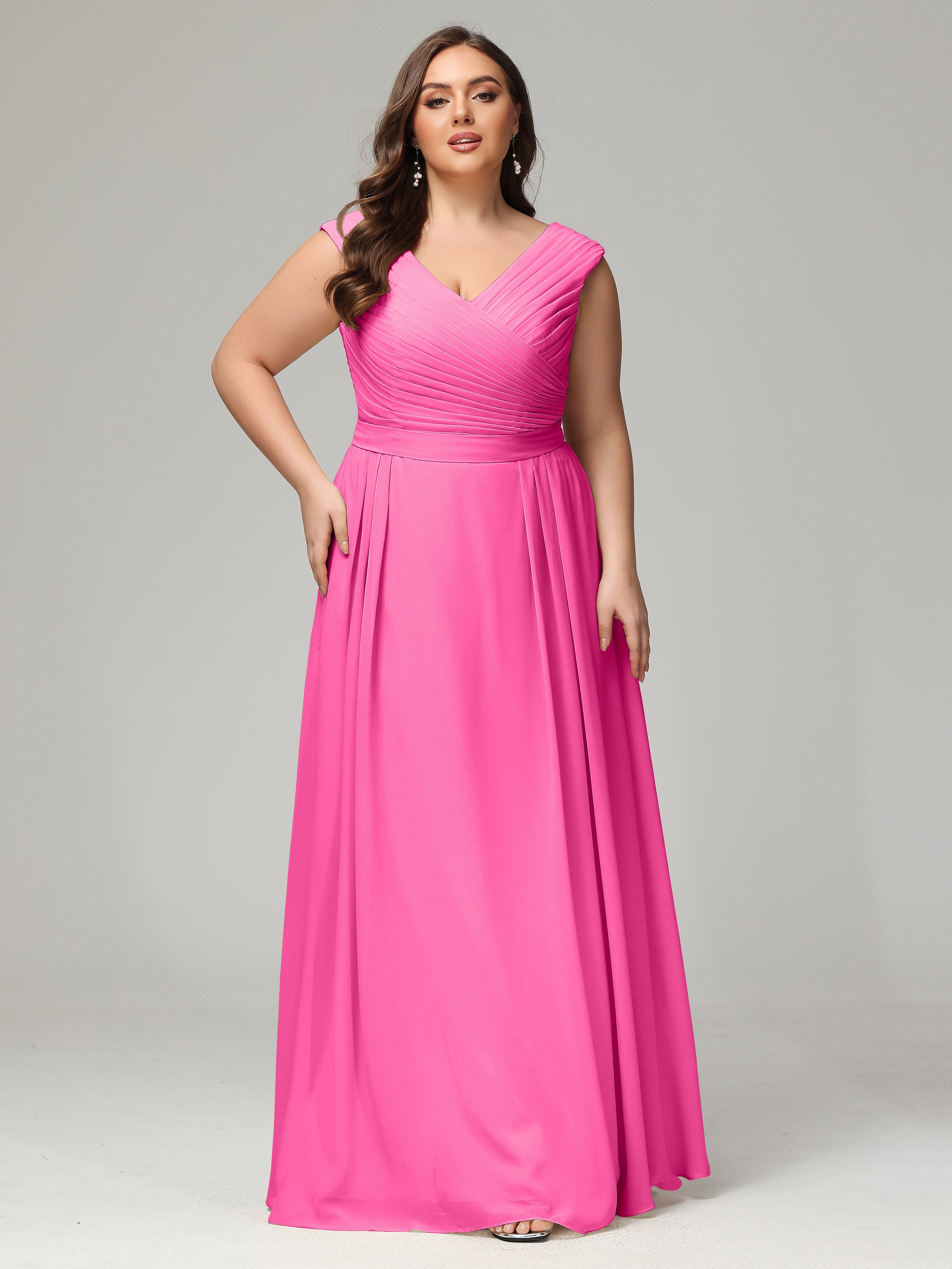 Robe Demoiselle D Honneur Azalée Dos En V Mousseline Robe De Demoiselle D'Honneur Grande Taille