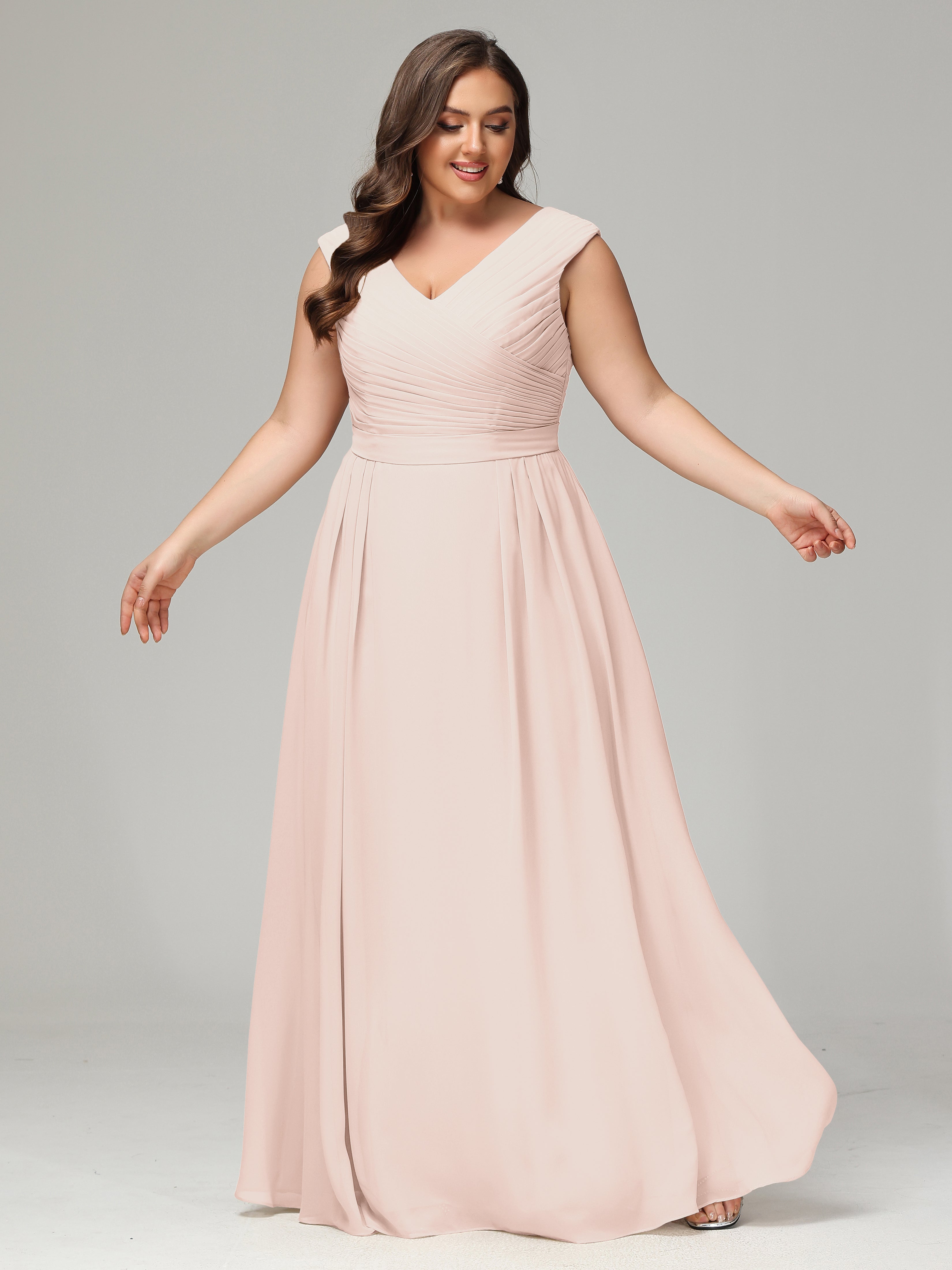 Robe De Demoiselle D'Honneur En Perles Dos En V Mousseline Robe De Demoiselle D'Honneur Grande Taille