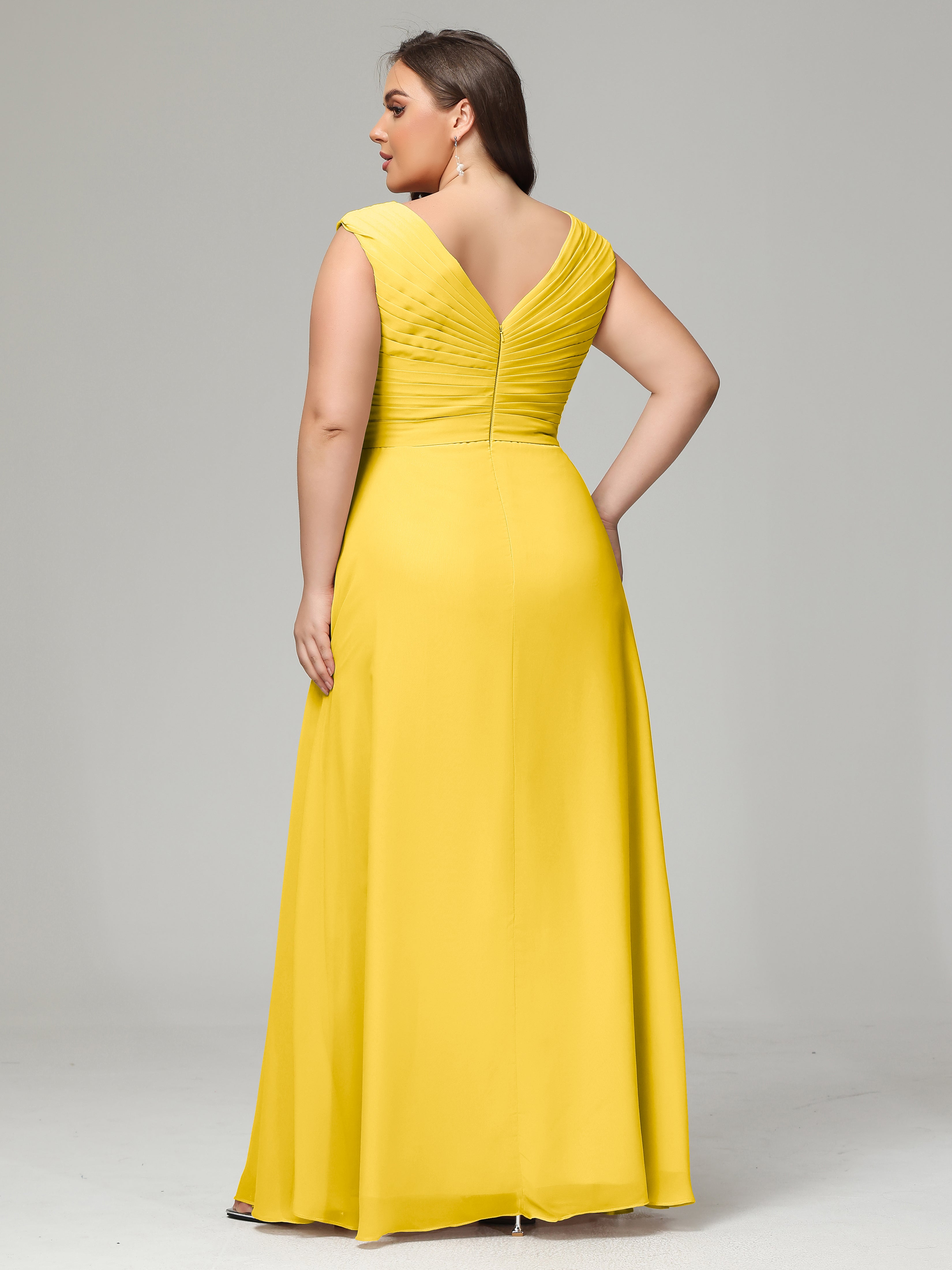 Robe De Demoiselle D'Honneur Souci Dos En V Mousseline Robe De Demoiselle D'Honneur Grande Taille
