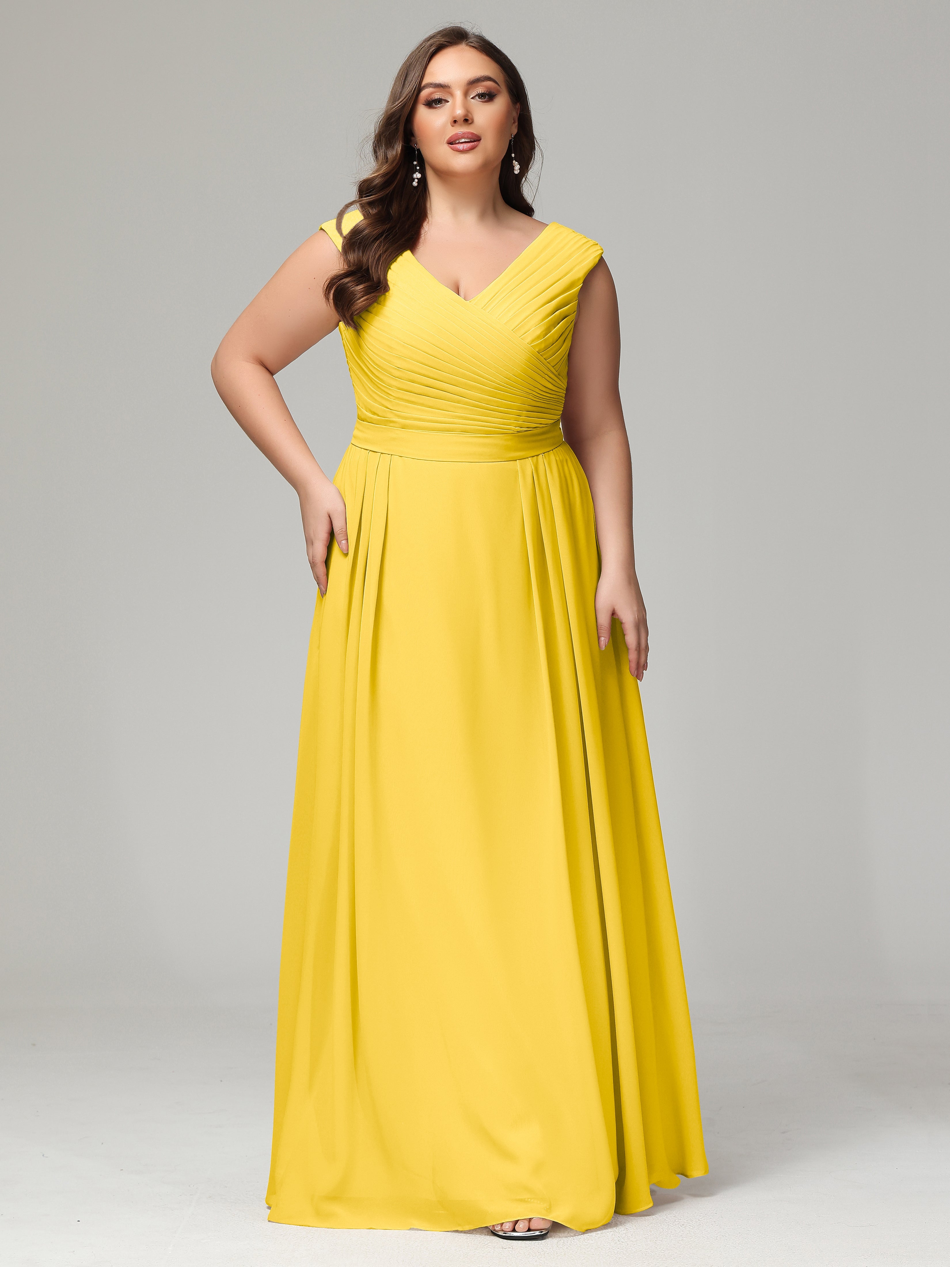 Robe De Demoiselle D'Honneur Souci Dos En V Mousseline Robe De Demoiselle D'Honneur Grande Taille