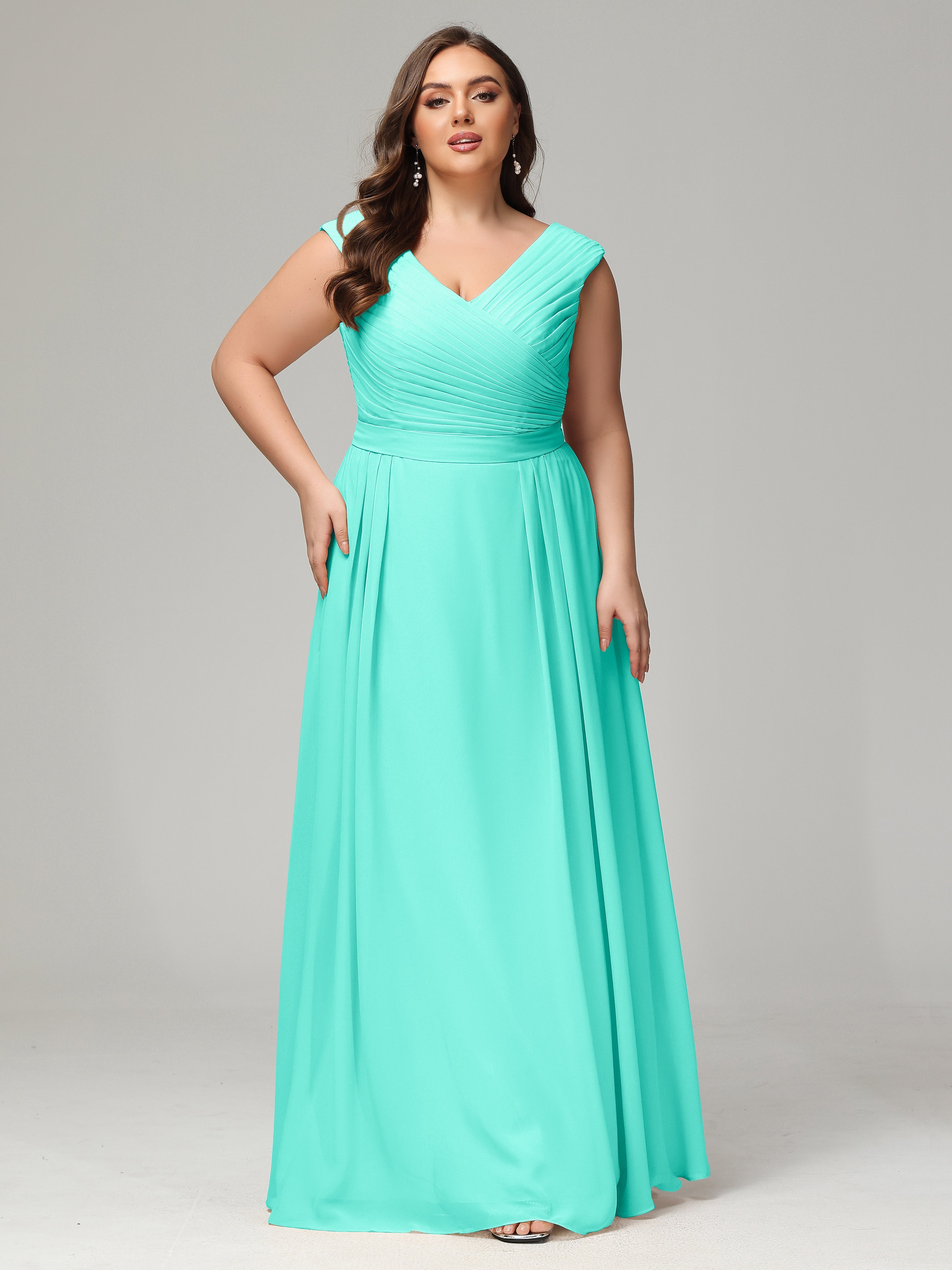 Robes De Demoiselle D'Honneur Spa Dos En V Mousseline Robe De Demoiselle D'Honneur Grande Taille