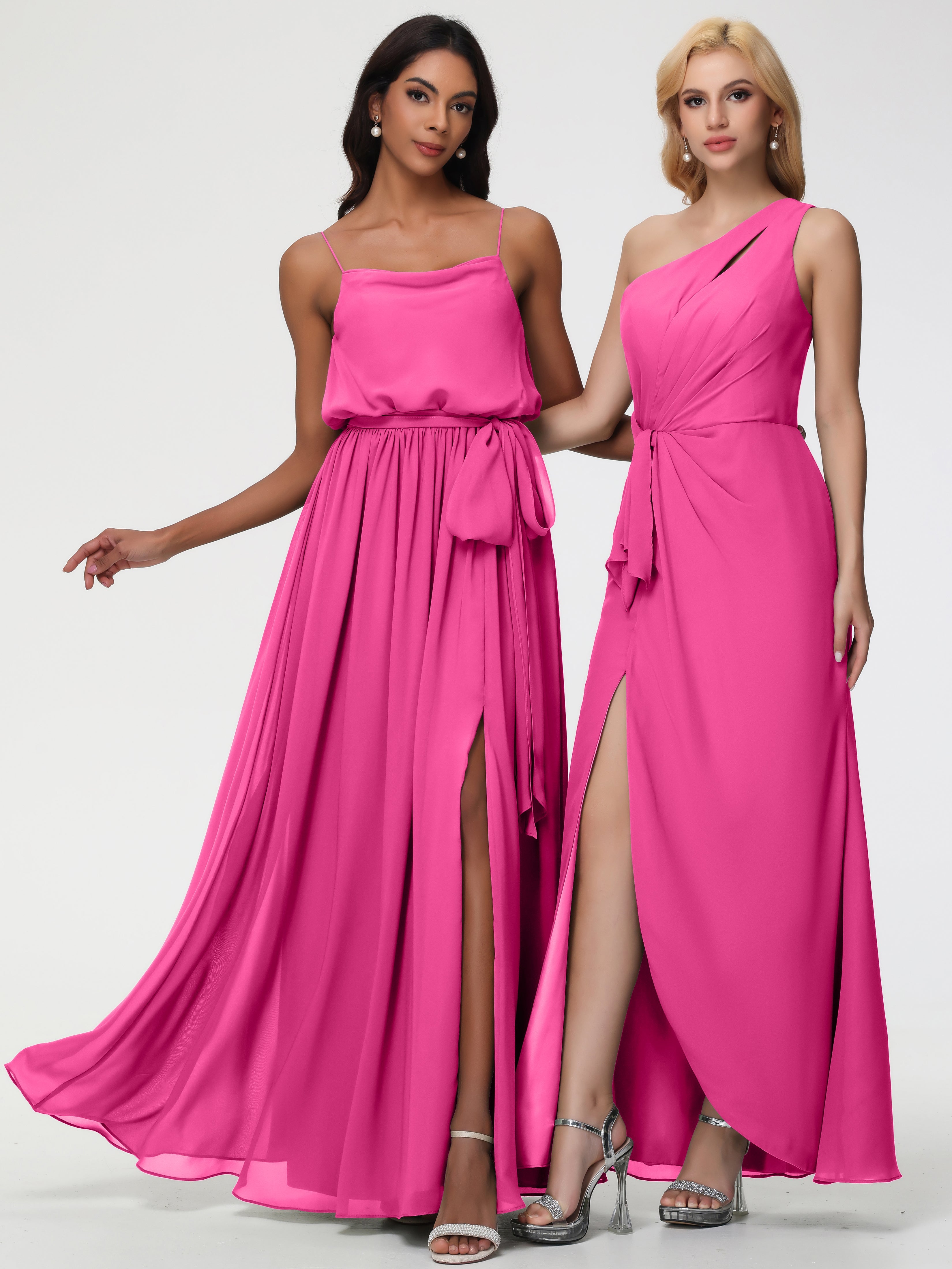 Robe Demoiselle D Honneur Azalée Bretelles Spaghetti Col Bénitier Trapèze Mousseline Robe Demoiselle D'Honneur