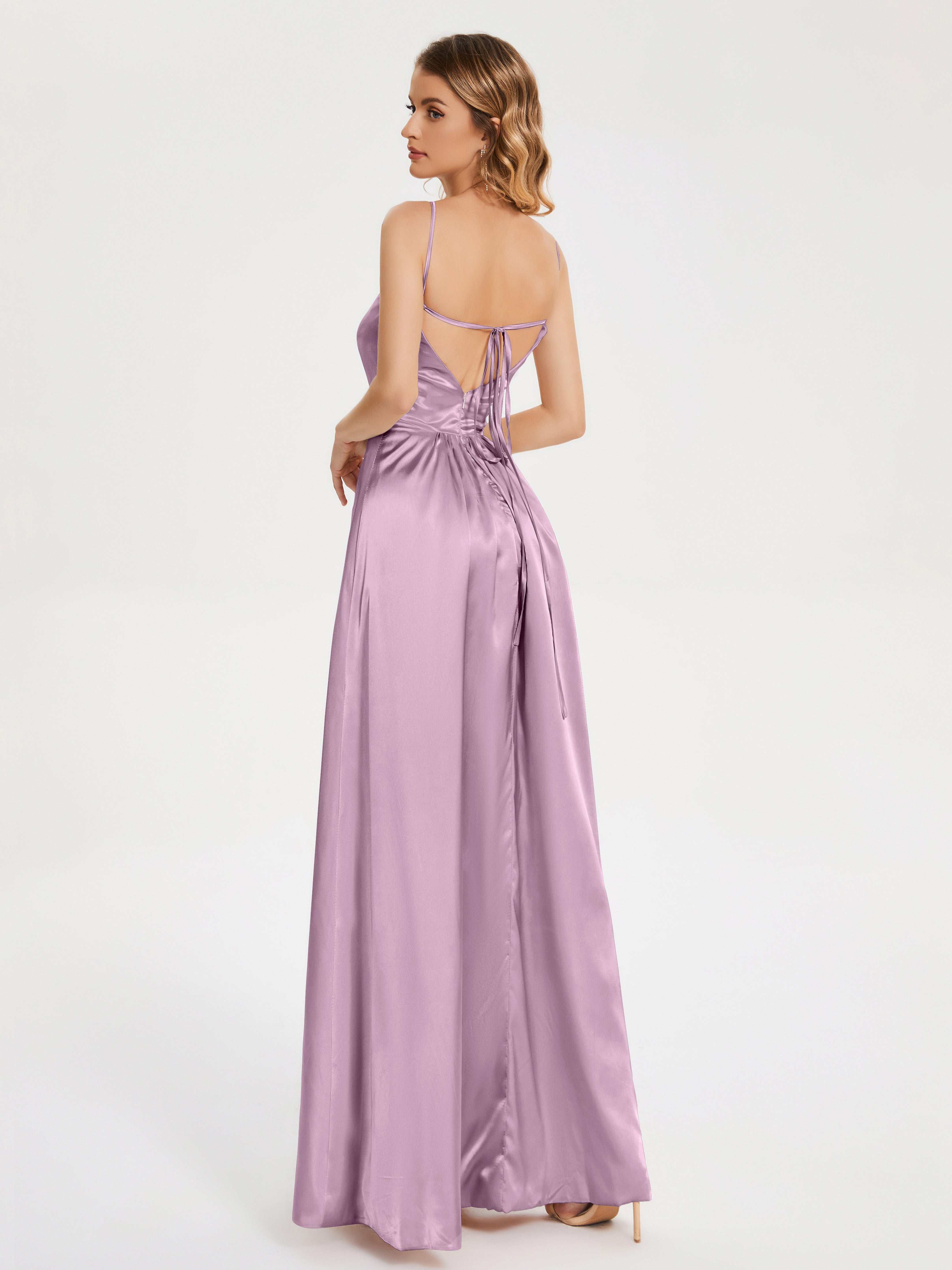 Miriam Licou Dos Nu Satin Doux Robes de Soirée