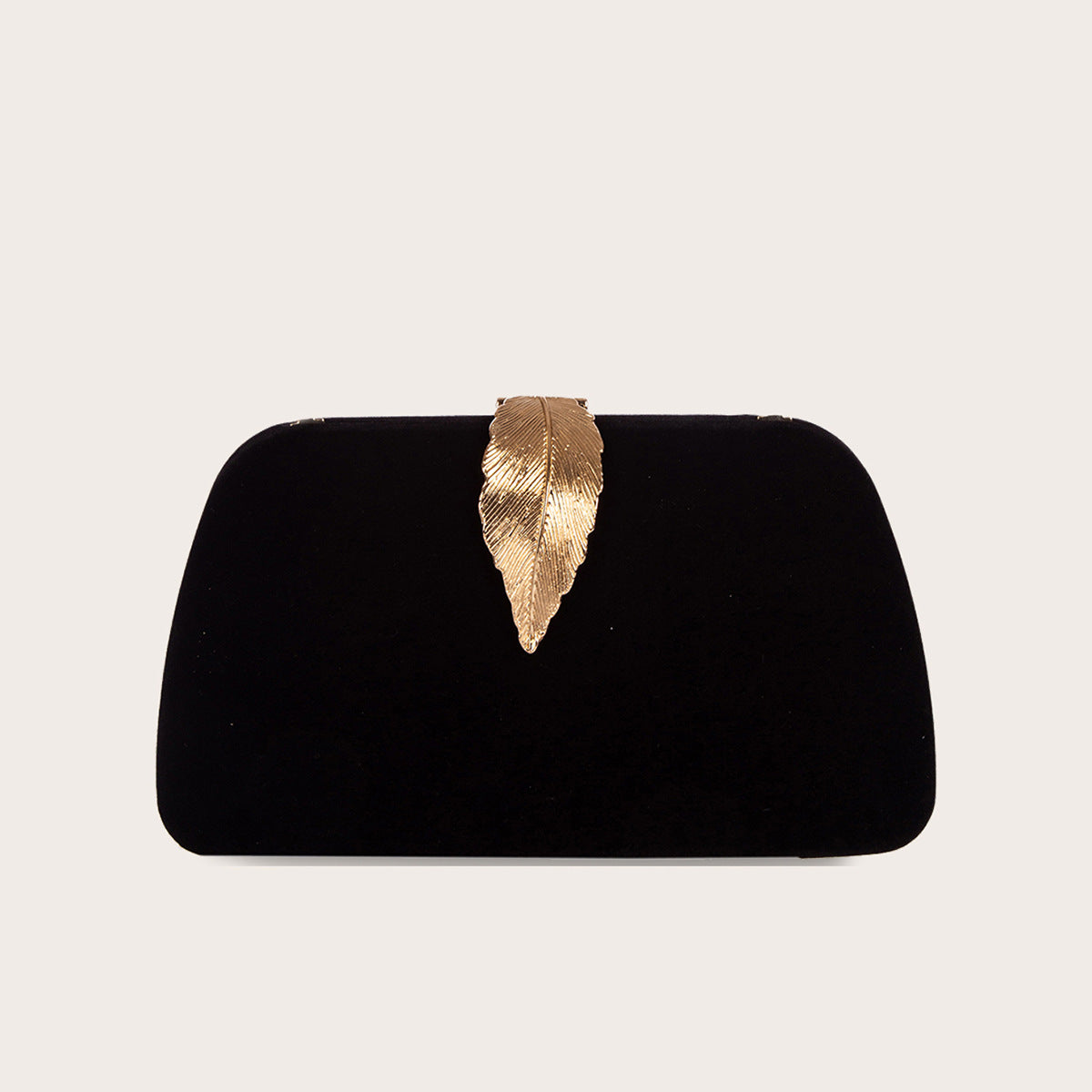 Pochette de soirée en velours à feuilles d'or