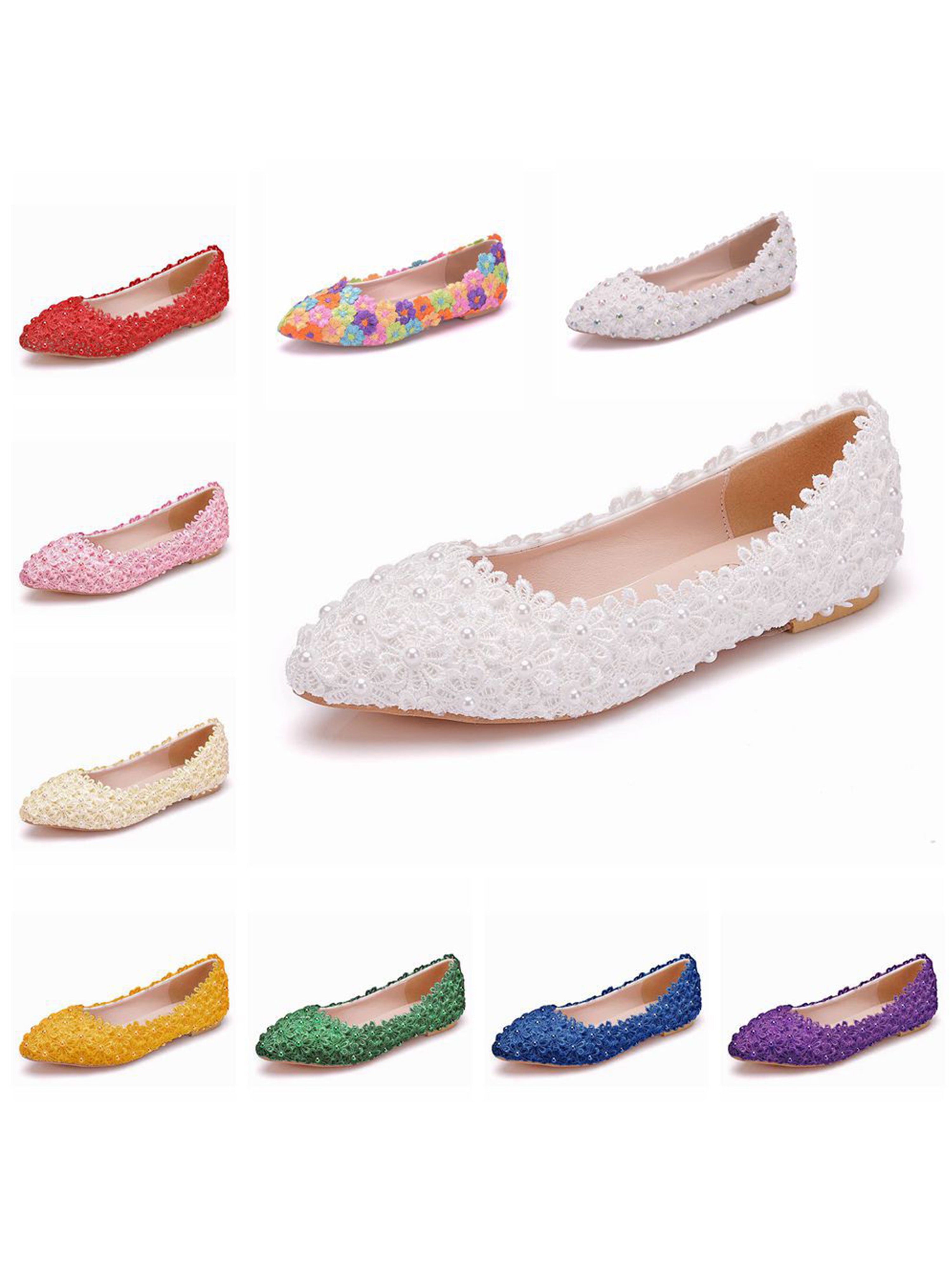 Chaussures de Mariage Chaussures de Mariée Plates à Dentelle