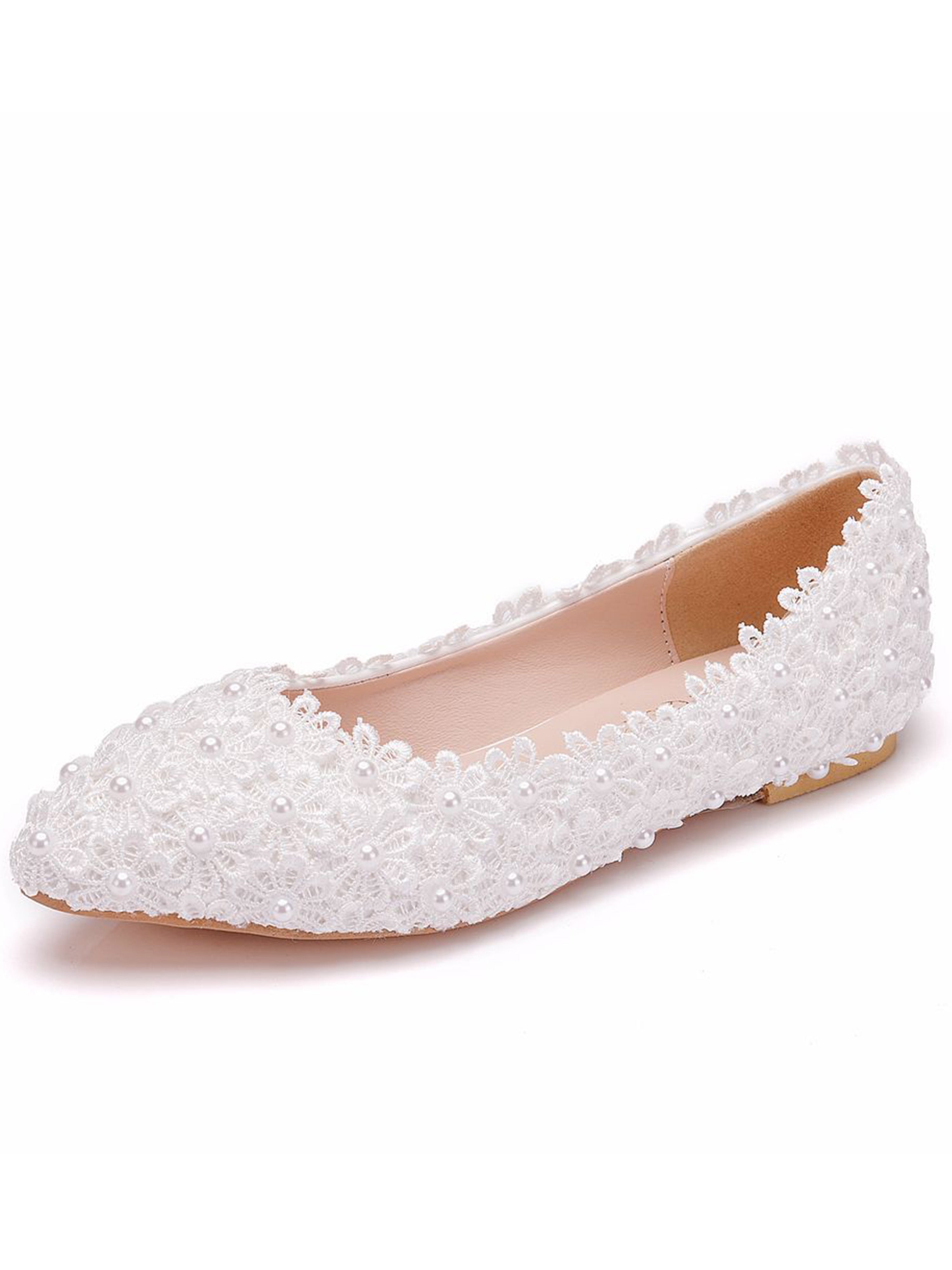 Chaussures de Mariage Chaussures de Mariée Plates à Dentelle