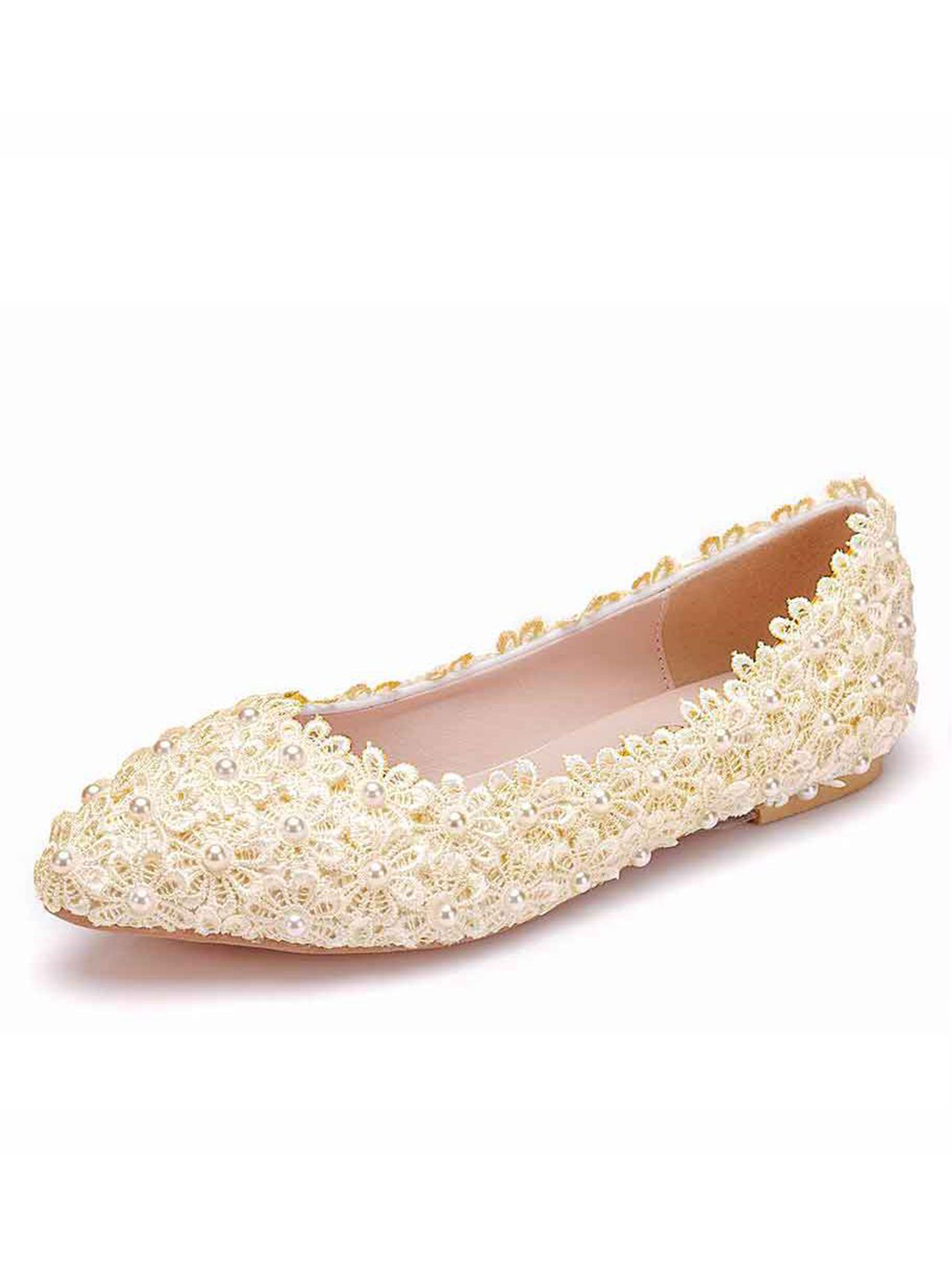 Chaussures de Mariage Chaussures de Mariée Plates à Dentelle