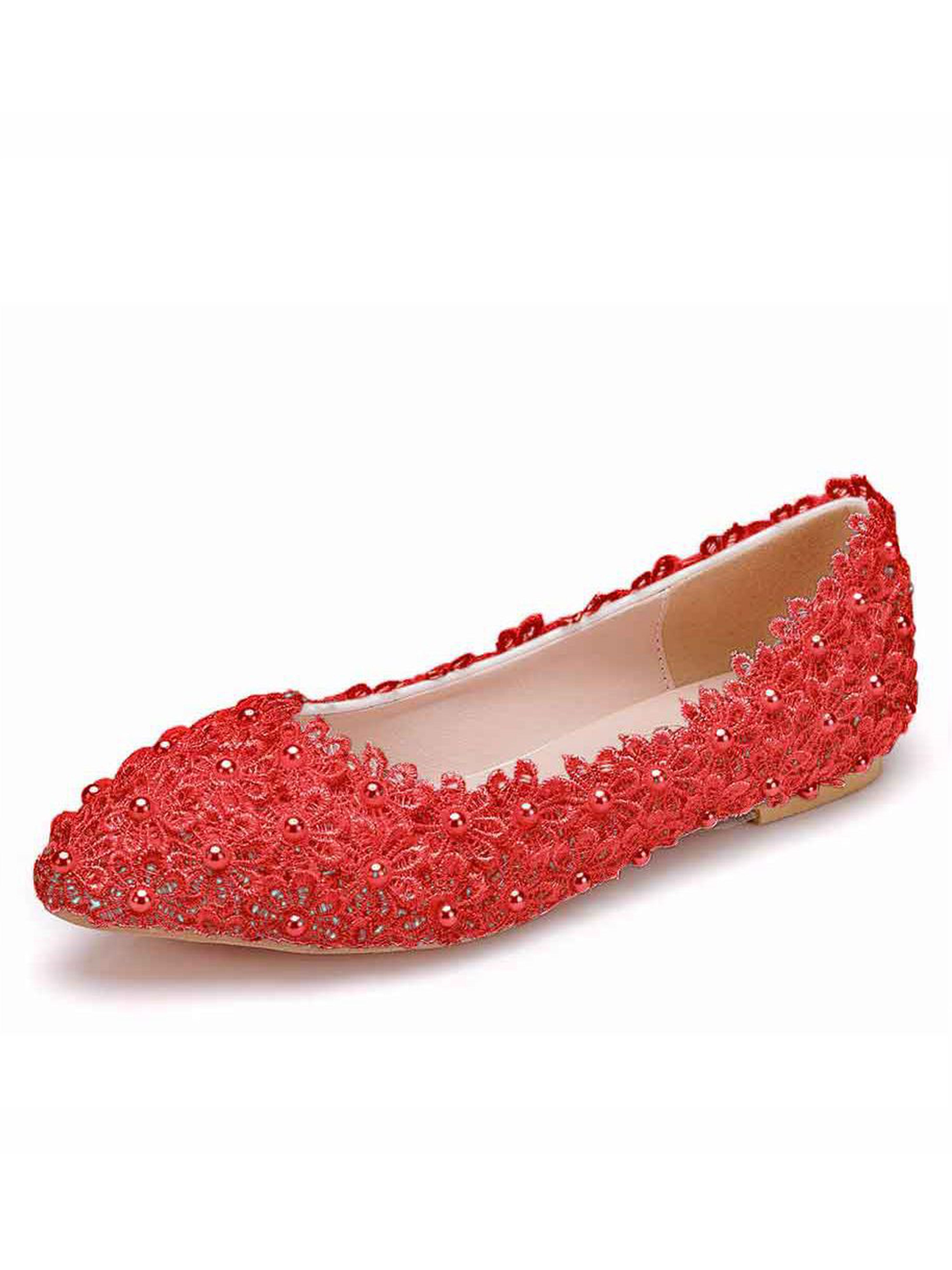 Chaussures de Mariage Chaussures de Mariée Plates à Dentelle