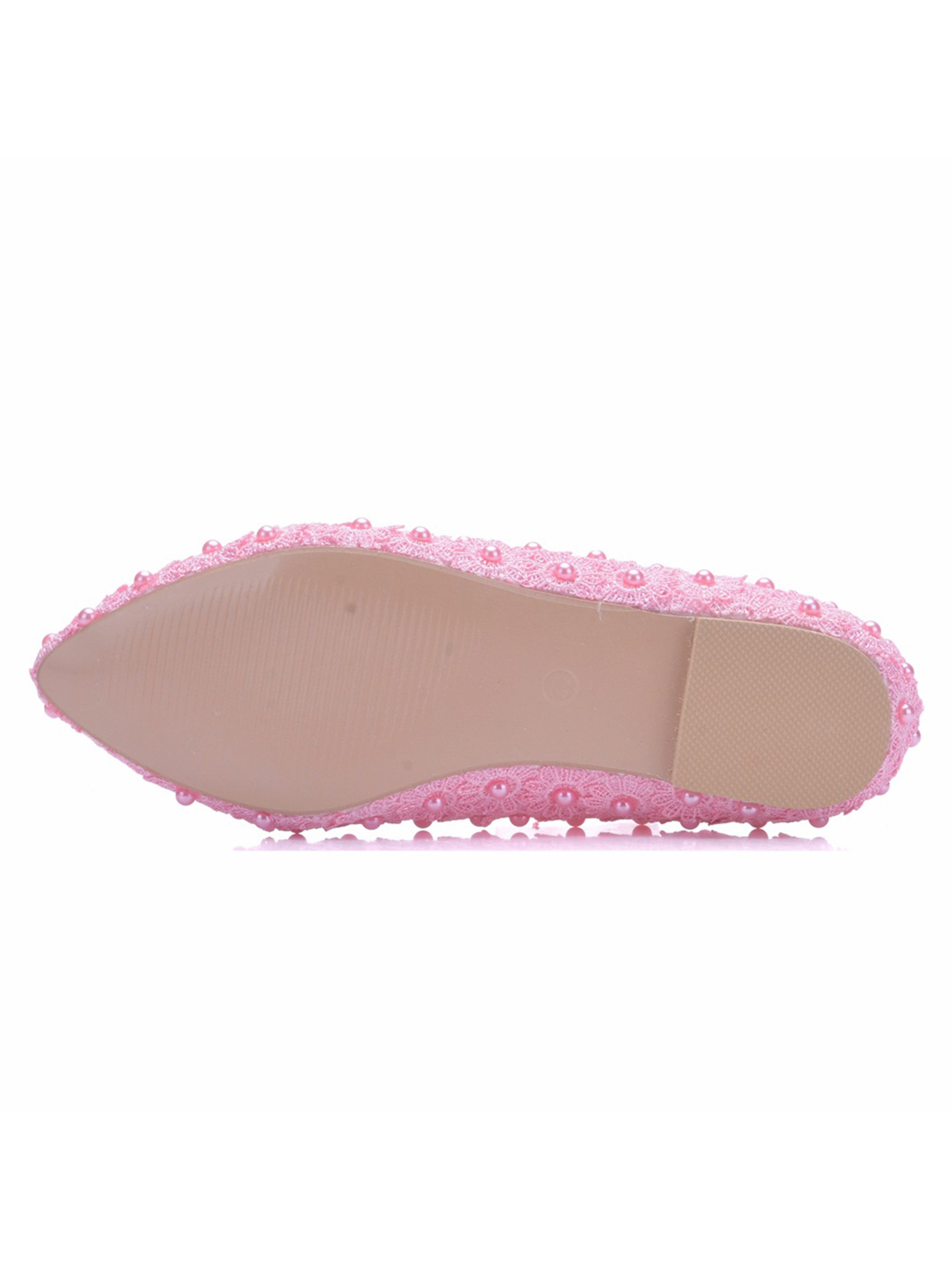 Chaussures de Mariage Plates à Bout Pointu Chaussures en Dentelle pour Femmes