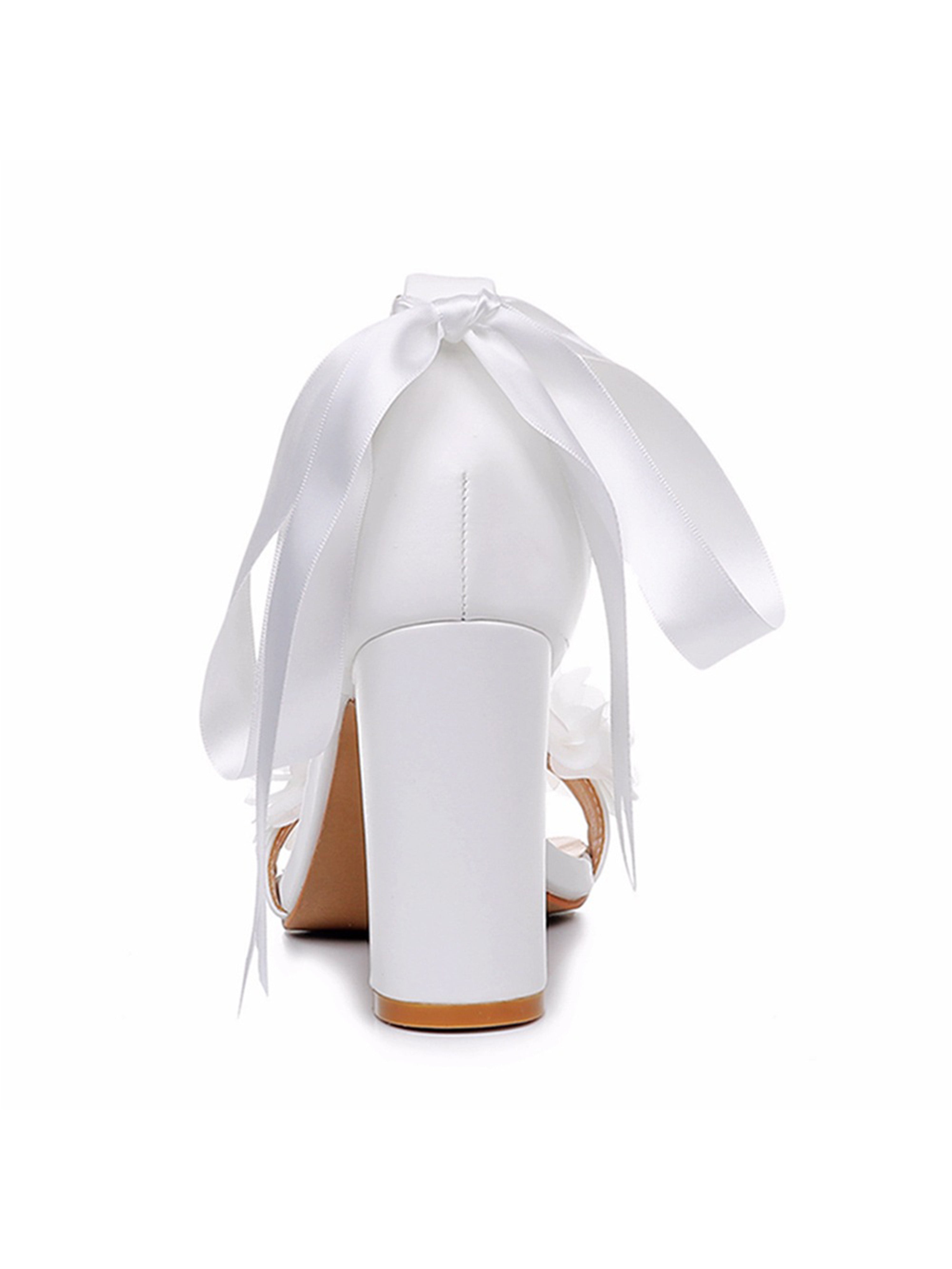 Chaussures de mariage Sandales Élégantes Blanc à Motifs Floraux pour Mariage