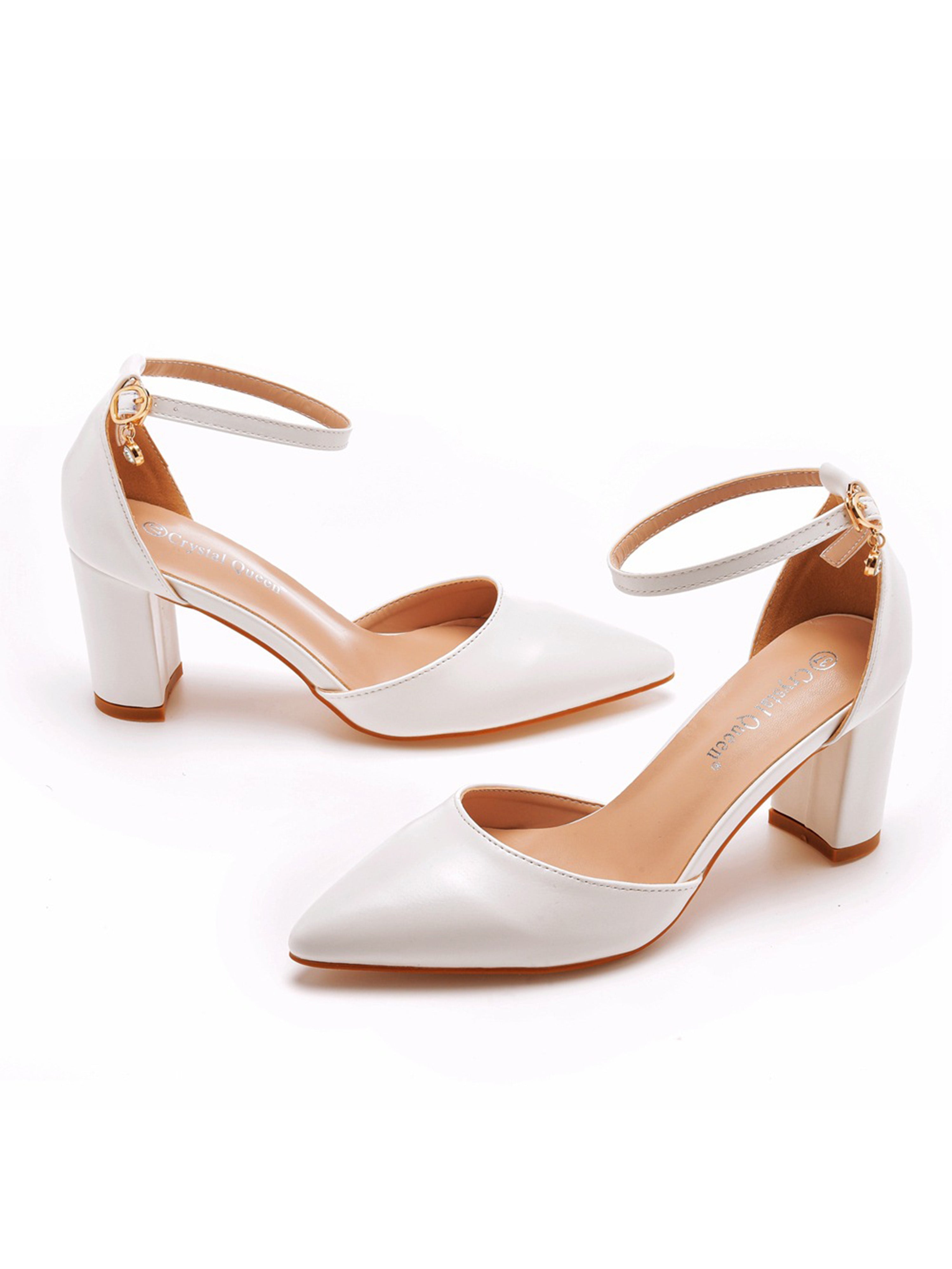 Chaussures de Mariage Sandales Femme Talon Aiguille Bout Pointu Bride Cheville Pour Mariée