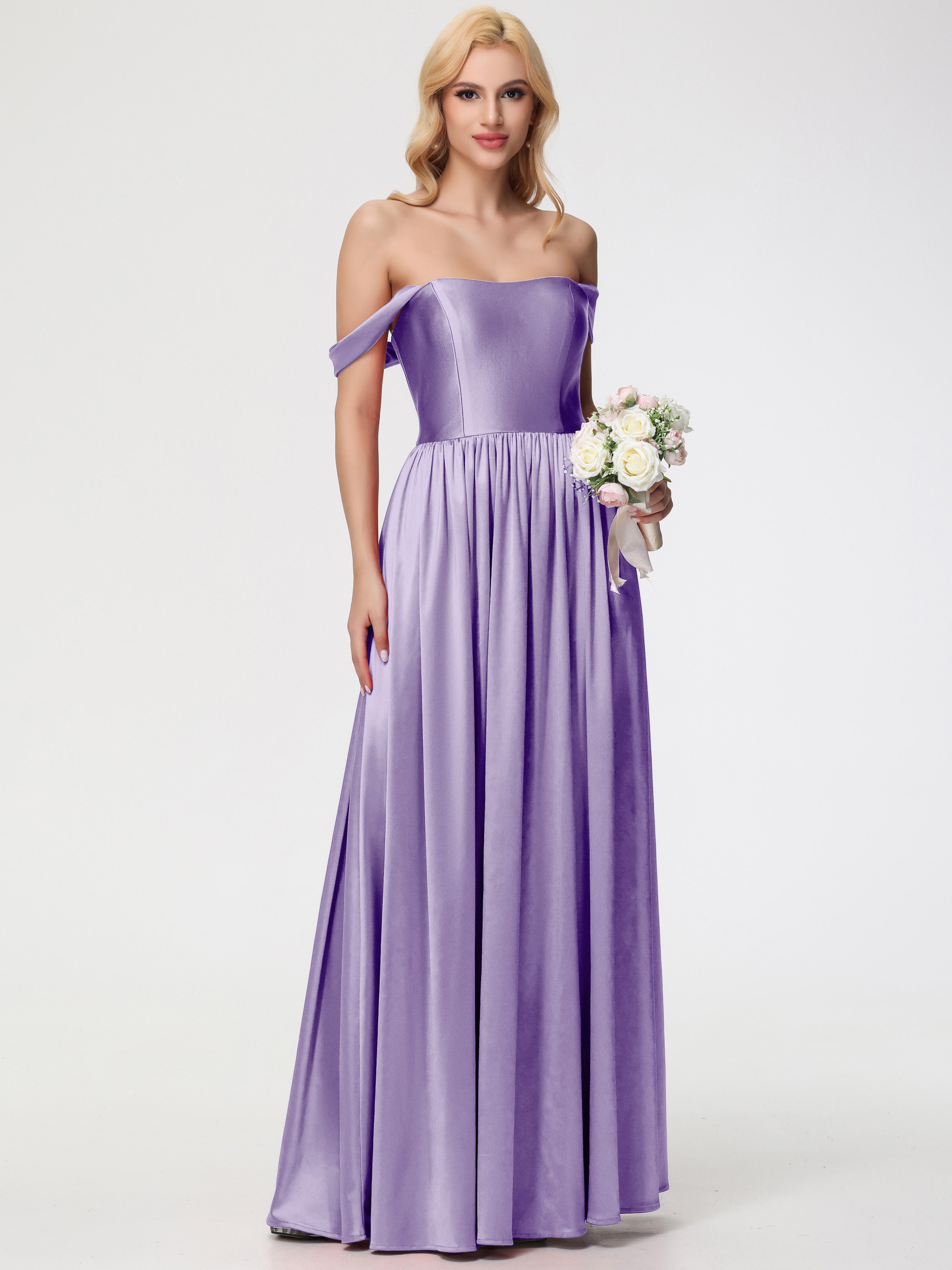 Robes De Demoiselle D'Honneur Tahiti épaule Dénudée Satin Extensible Robe De Demoiselle D'Honneur Robe à Bretelles Amovibles