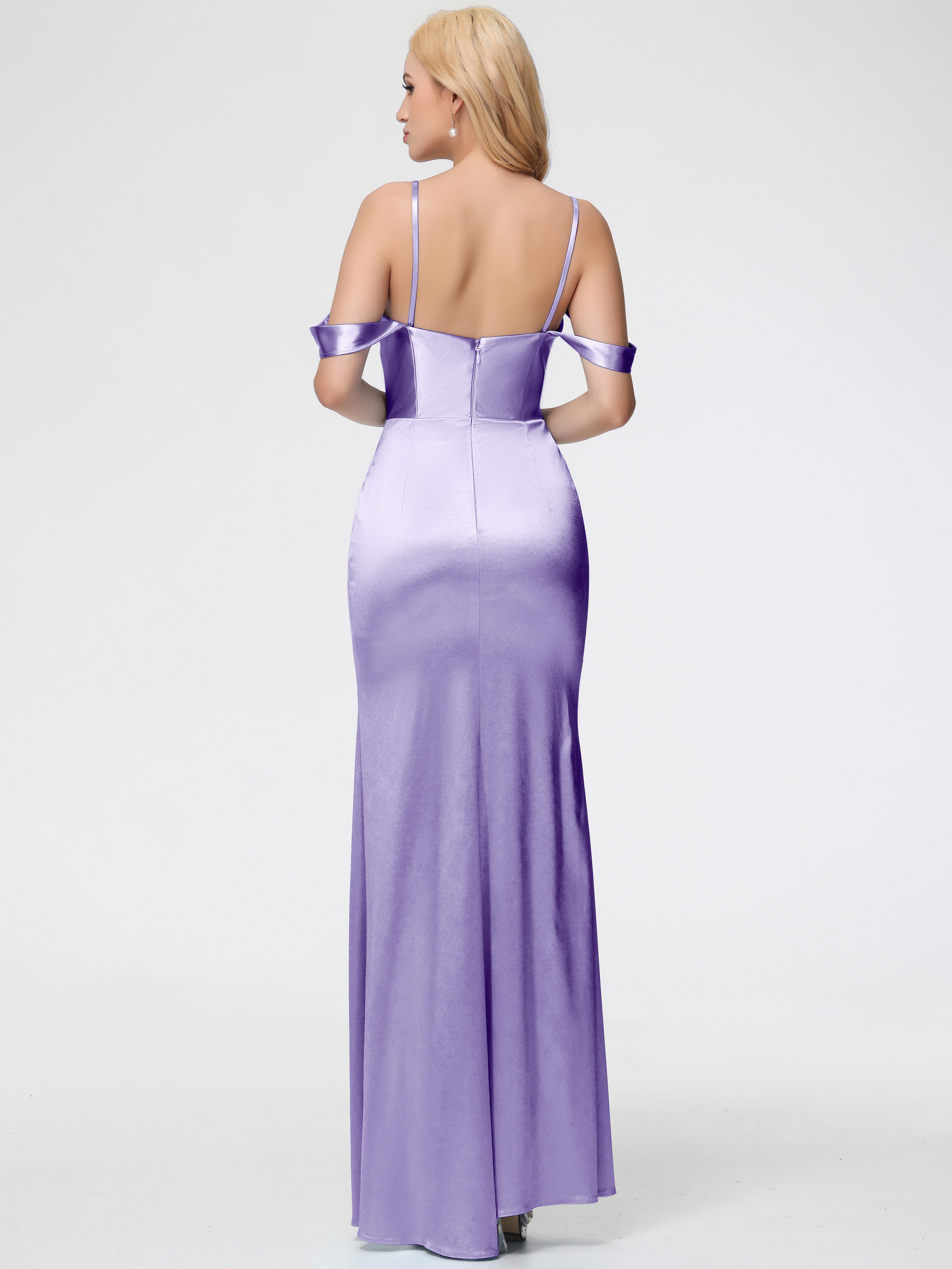 Robes De Demoiselle D'Honneur Tahiti Cache Coeur Bretelles Amovibles Fourreau/Colonne Satin Extensible Robe De Demoiselle D'Honneur
