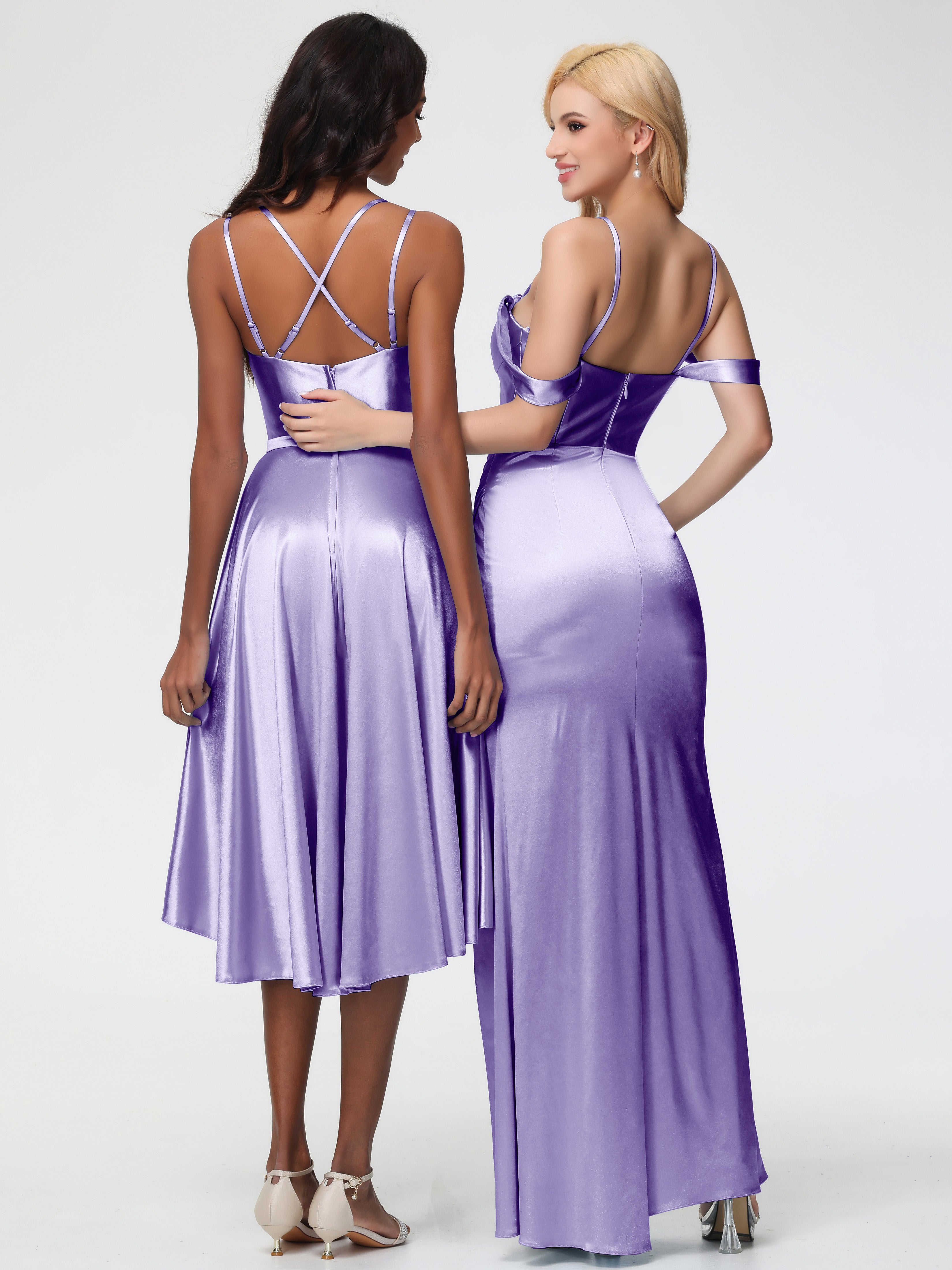 Robes De Demoiselle D'Honneur Tahiti Cache Coeur Bretelles Amovibles Fourreau/Colonne Satin Extensible Robe De Demoiselle D'Honneur