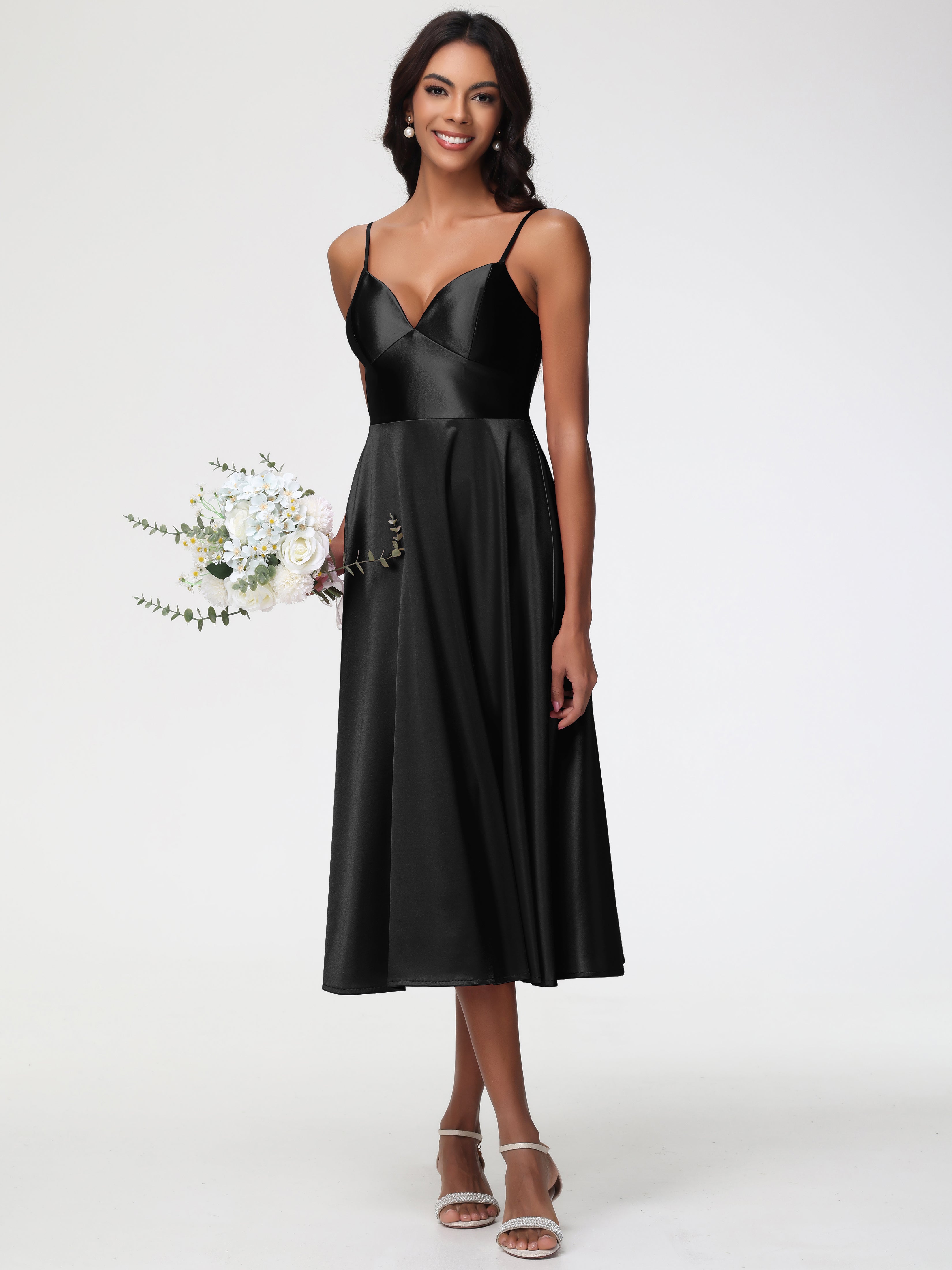 Robes De Demoiselle D'Honneur Noires Robe Demoiselle D Honneur Avec Décolleté En V