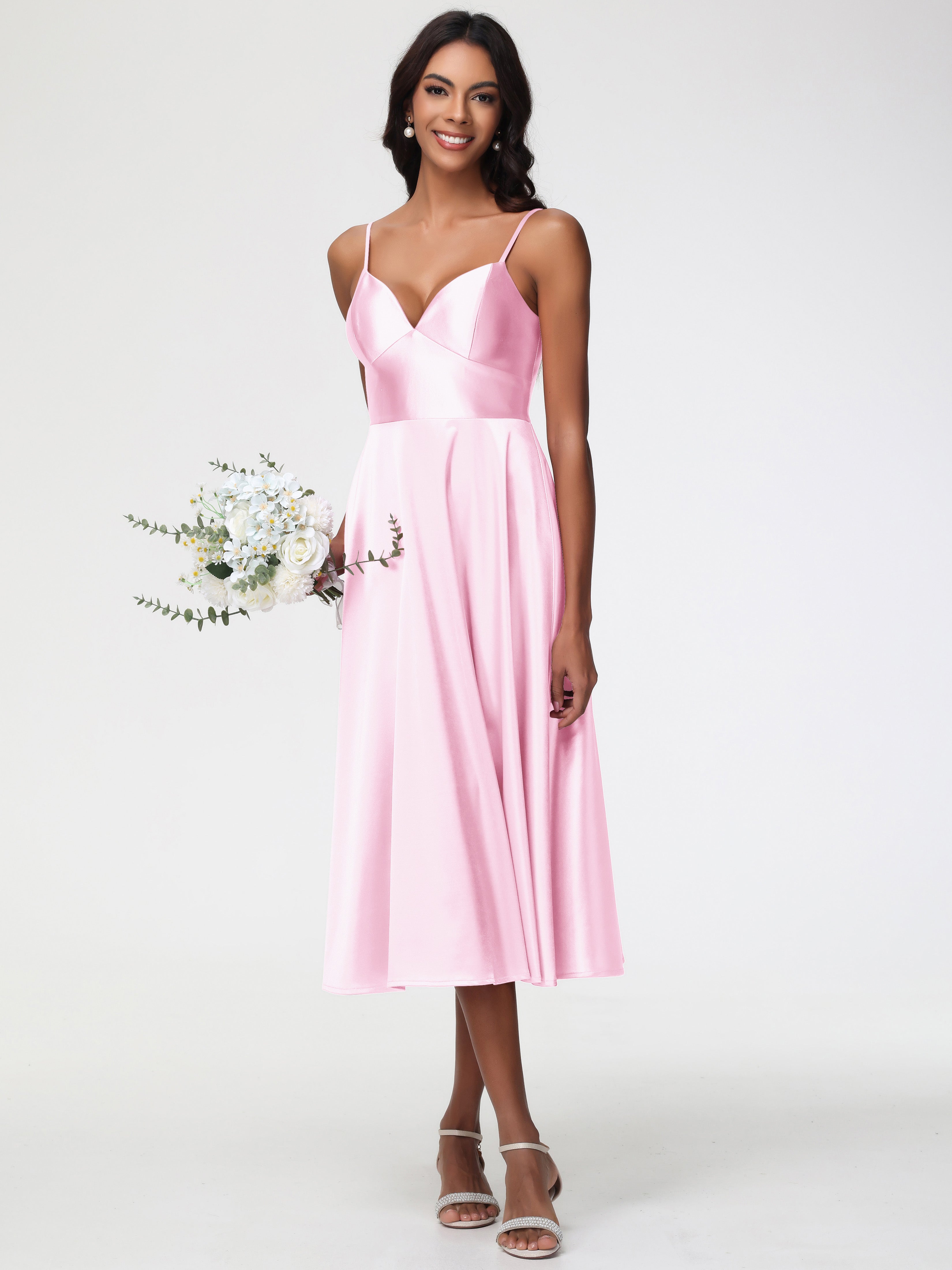 Robe Rose Pale Demoiselle D Honneur Robe Demoiselle D Honneur Avec Décolleté En V