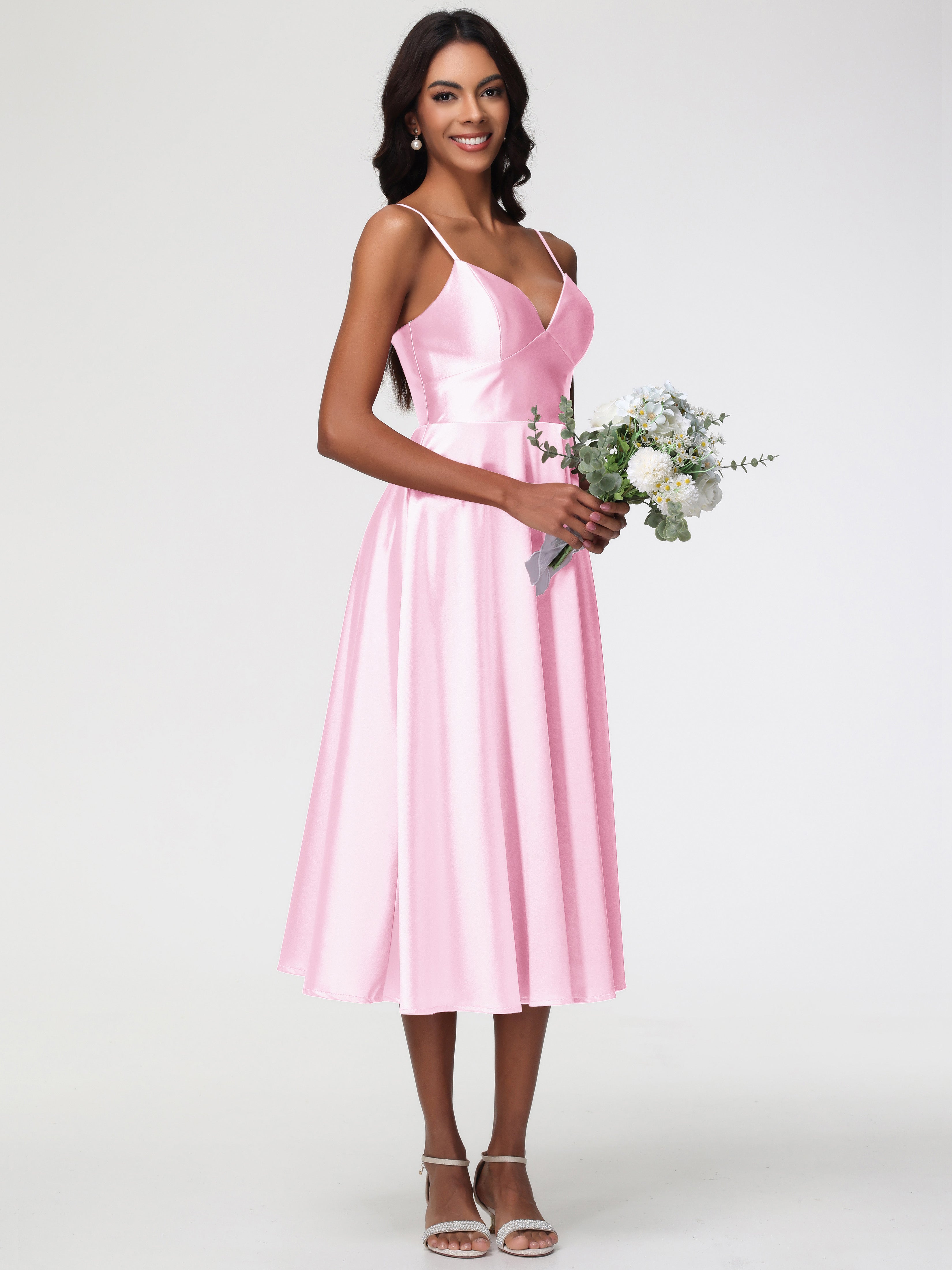 Robe Rose Pale Demoiselle D Honneur Robe Demoiselle D Honneur Avec Décolleté En V