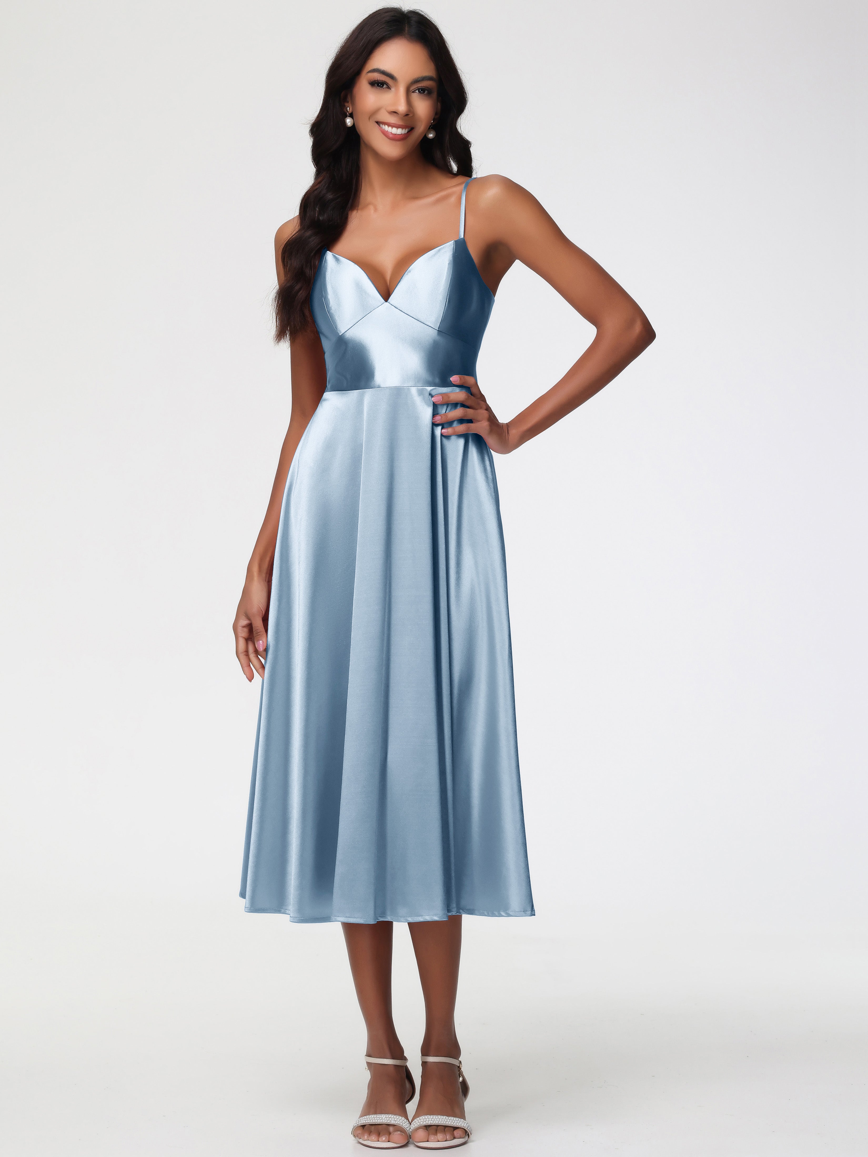 Robes De Demoiselle D'Honneur Bleu Poudre Robe Demoiselle D Honneur Avec Décolleté En V